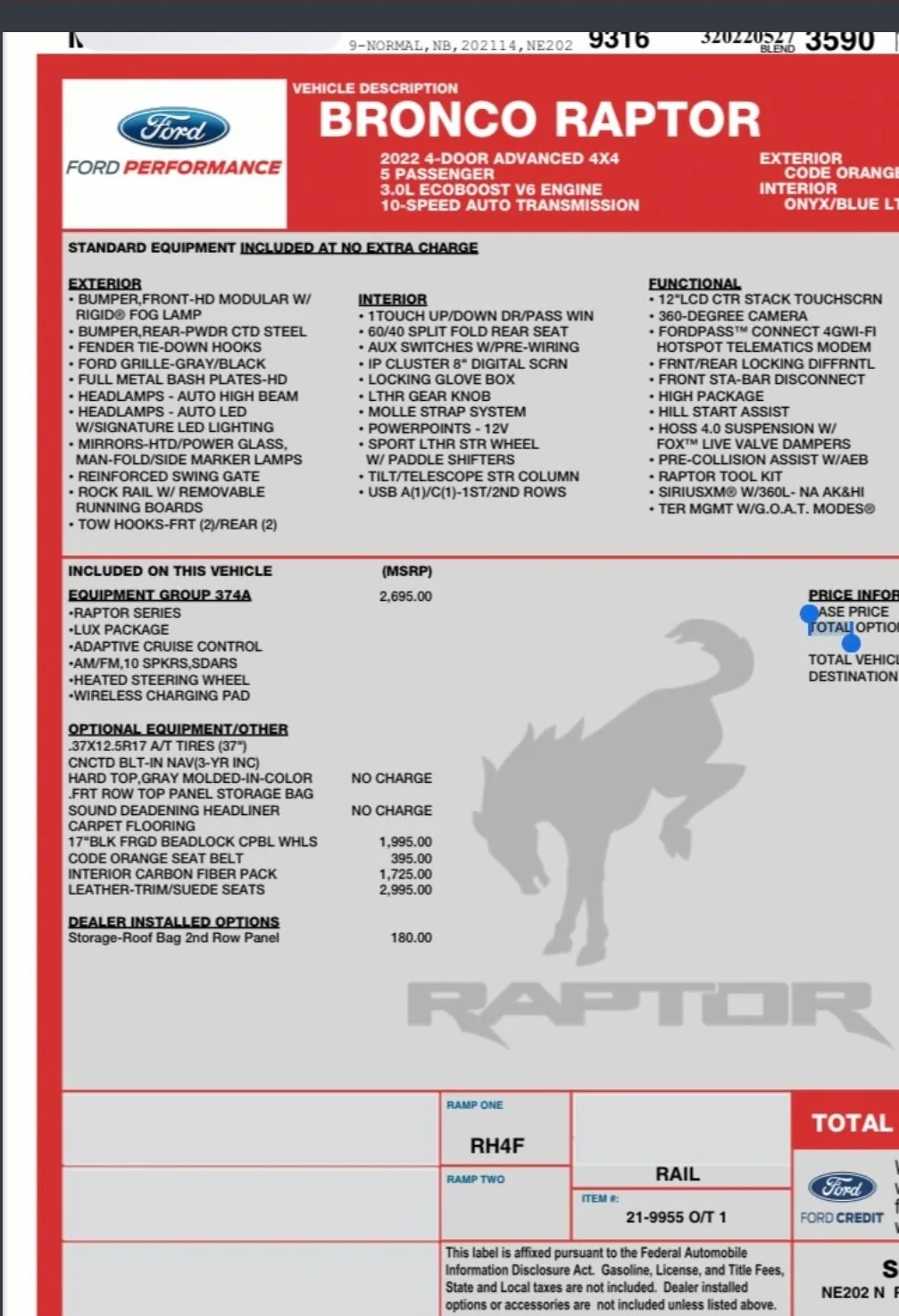 Ford Bronco Bronco Raptor window stickers now appearing. Reveals 15 MPG Screenshot_20220521-165410_Facebook