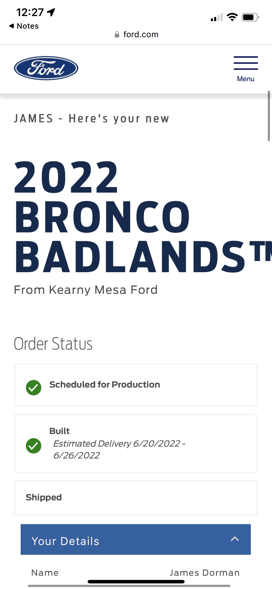 Ford Bronco 🛠 1/17/2022 Build week group 02C2F20F-2570-497B-97AD-BF65F59B192D