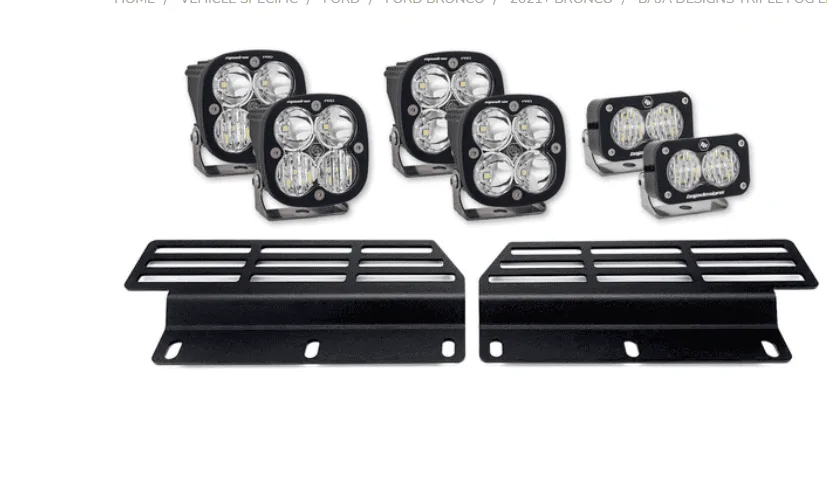 Ford Bronco Baja Design Fog light Bracket 1653756378995