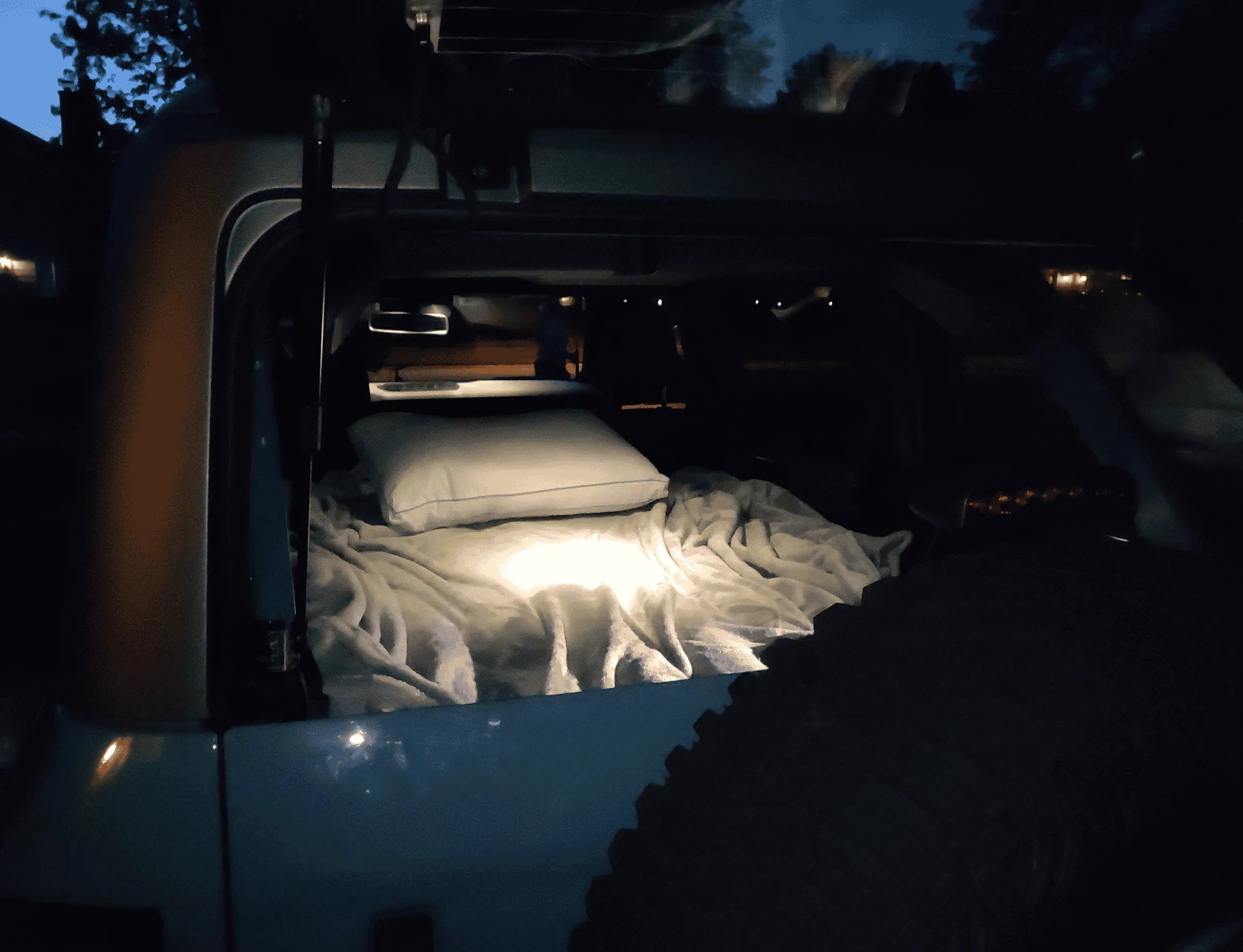 Ford Bronco First day with my Bronco, 1000 mile road trip and slept in back on air mattress IMG_20220528_205055