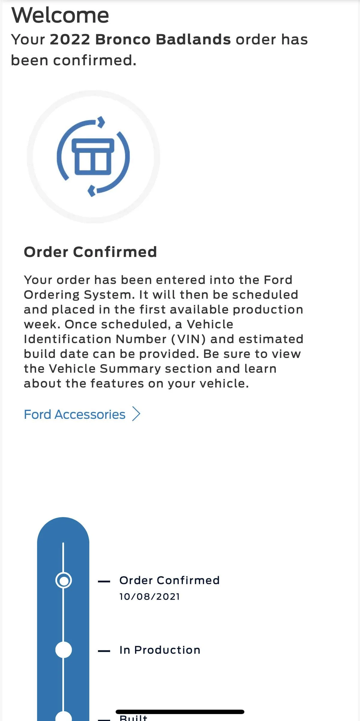 Ford Bronco In production with painted modular top. Need help extending order 67C397D2-4D17-4244-884E-1C5A7AD27CA6