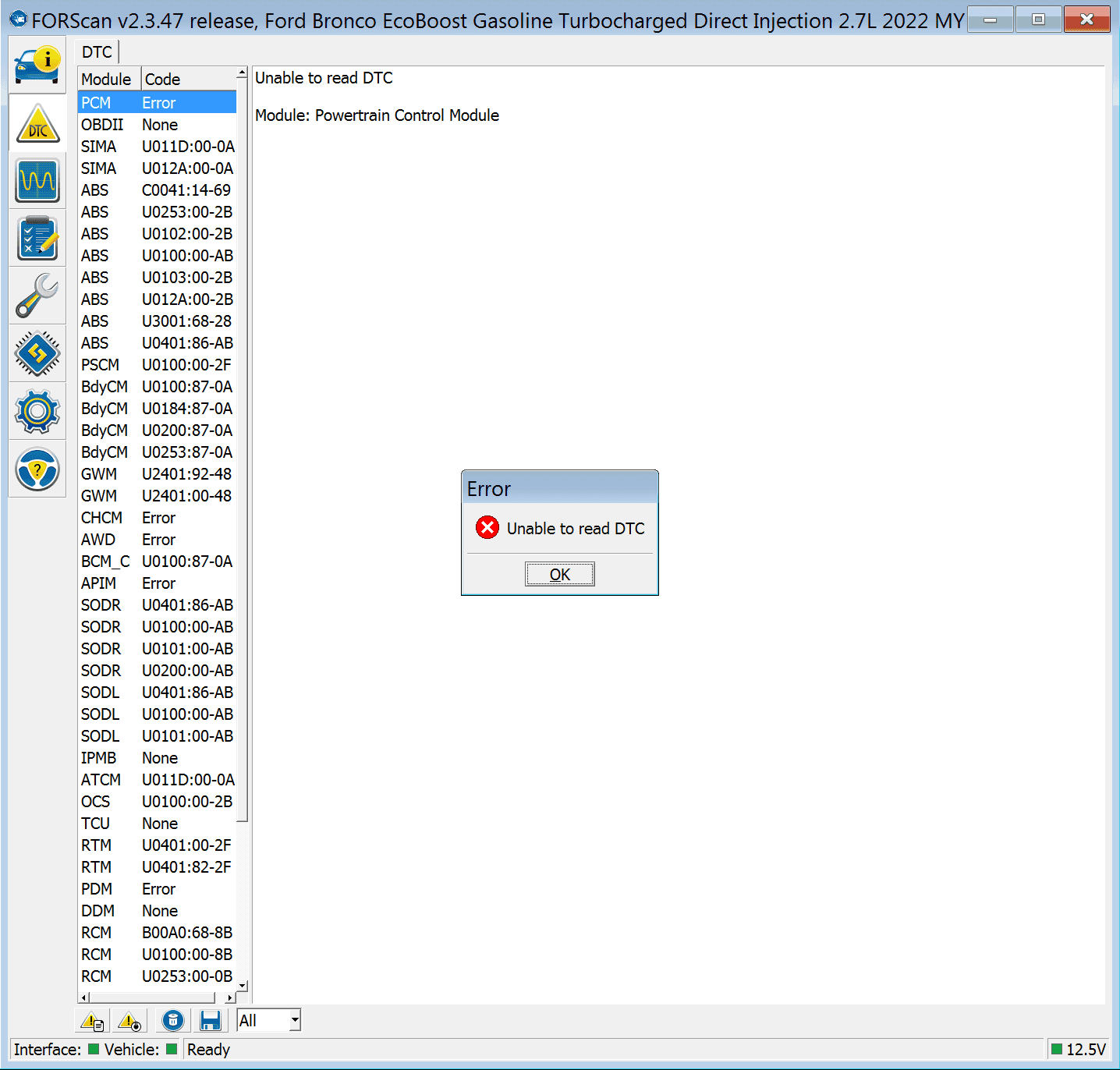 Ford Bronco Bronco cannot start after ForScan changes (Issue Resolved) 1654206358339