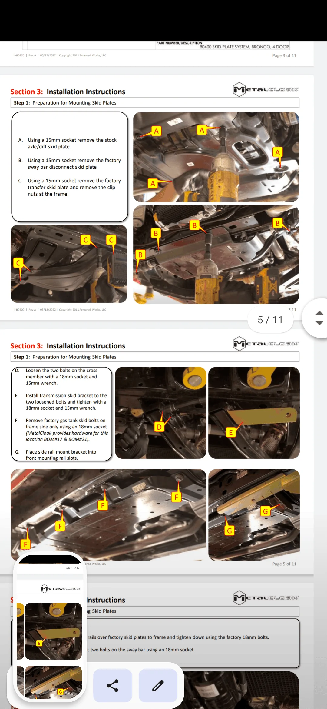 Ford Bronco Snacktime's Metalcloak Undercloak armor skidplates - install/dents/wear and tear Screenshot_20220603-163307