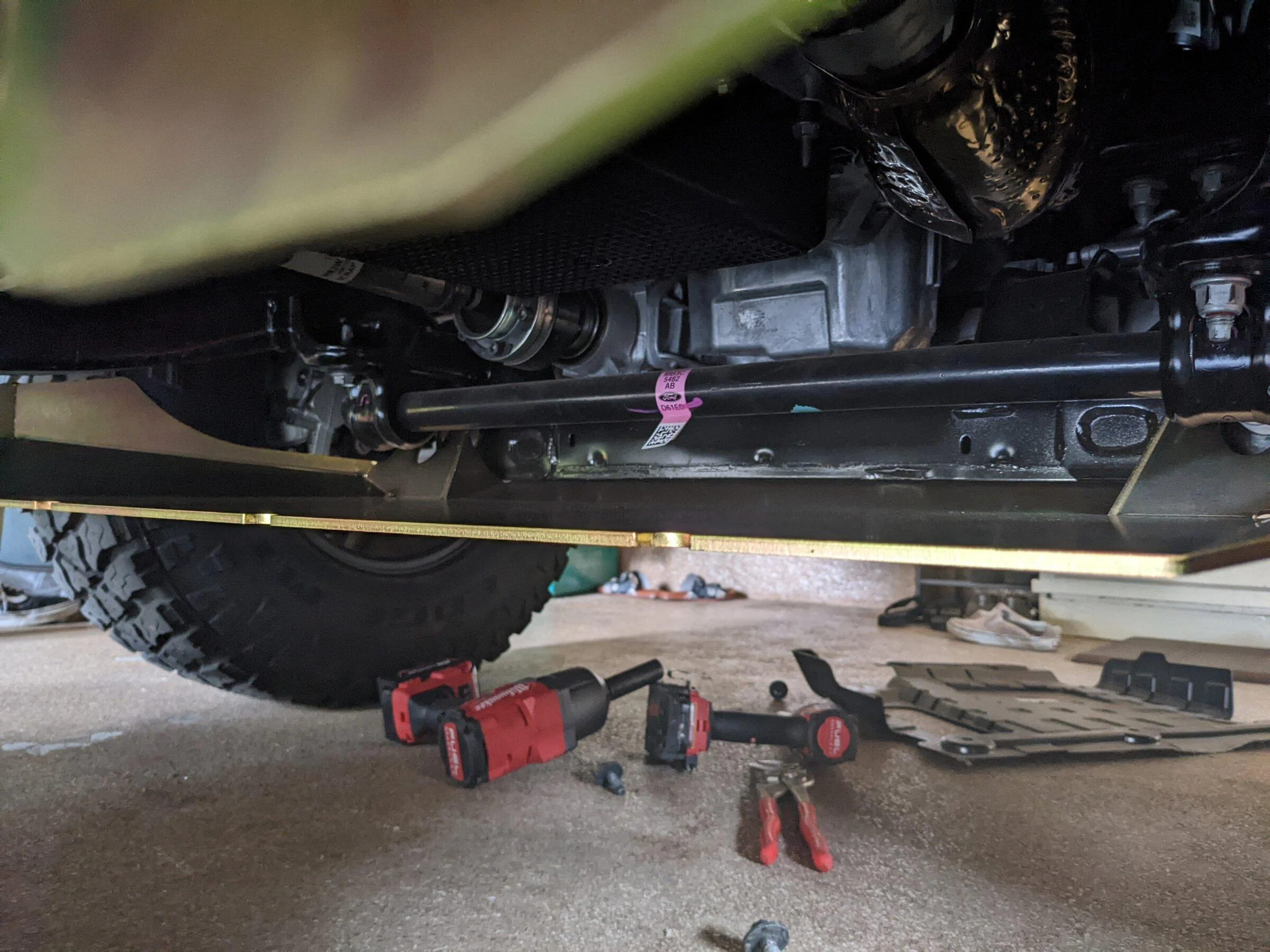 Ford Bronco Snacktime's Metalcloak Undercloak armor skidplates - install/dents/wear and tear PXL_20220603_230954837