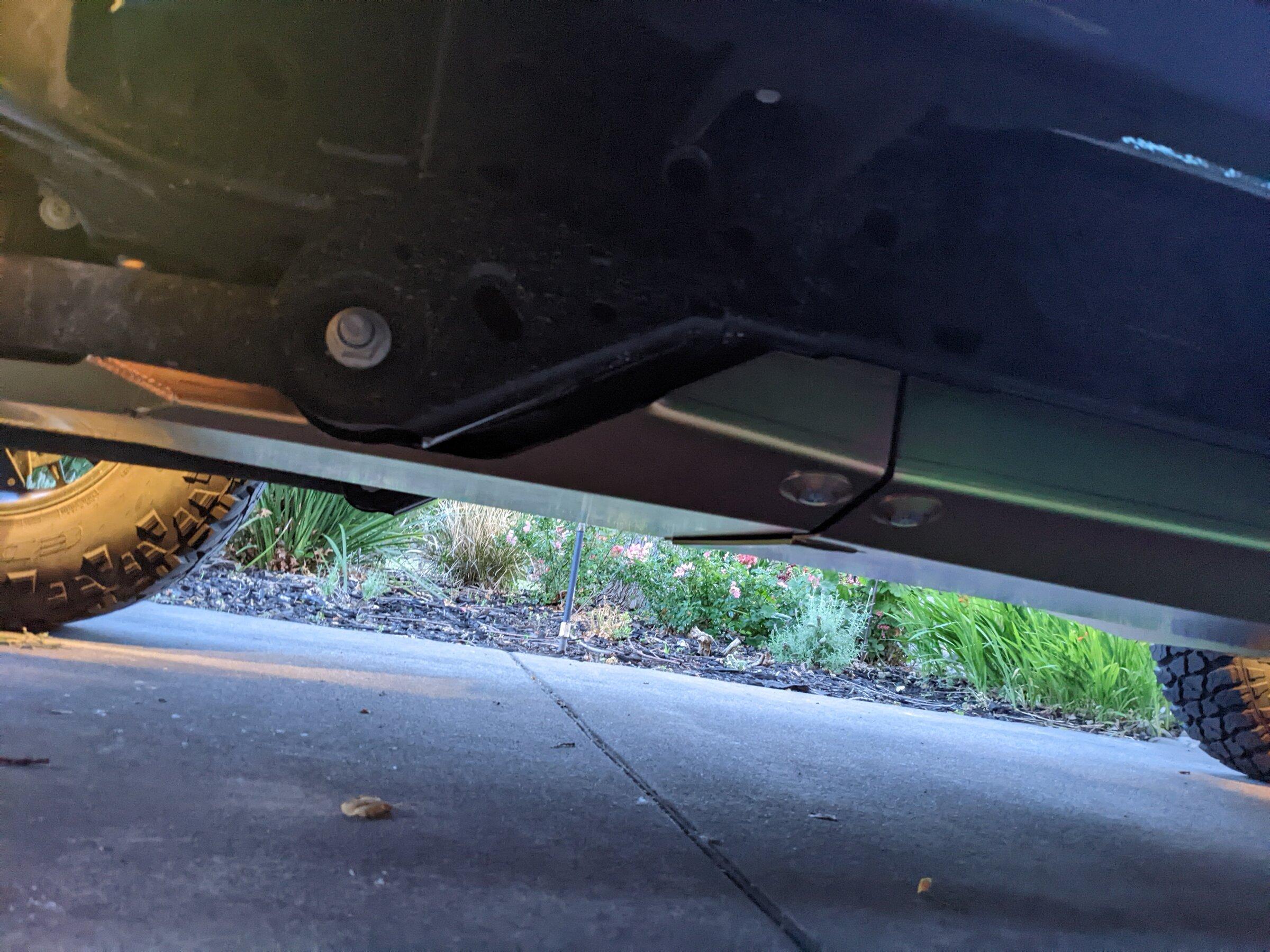Ford Bronco Snacktime's Metalcloak Undercloak armor skidplates - install/dents/wear and tear PXL_20220604_031617611