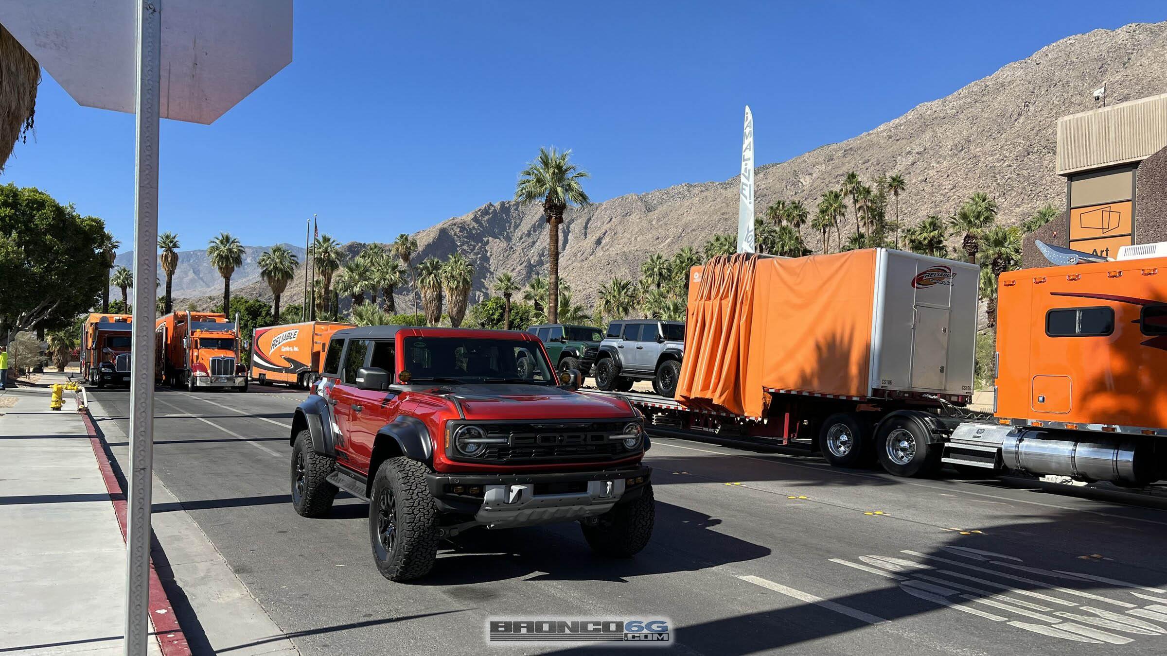 Ford Bronco Herd of Bronco Raptors Spotted in Palm Springs 2022 Ford Bronco Raptor 3