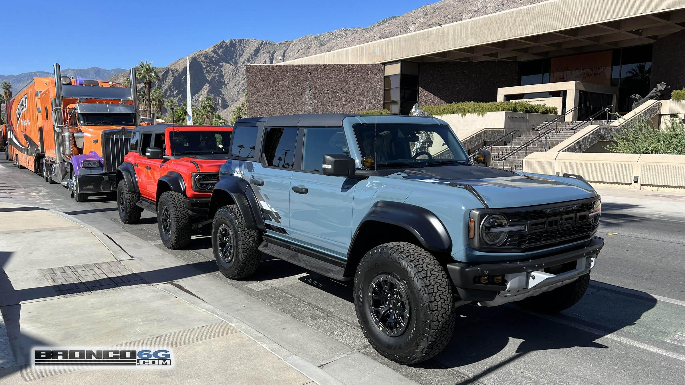 Ford Bronco Herd of Bronco Raptors Spotted in Palm Springs 2022 Ford Bronco Raptor 7