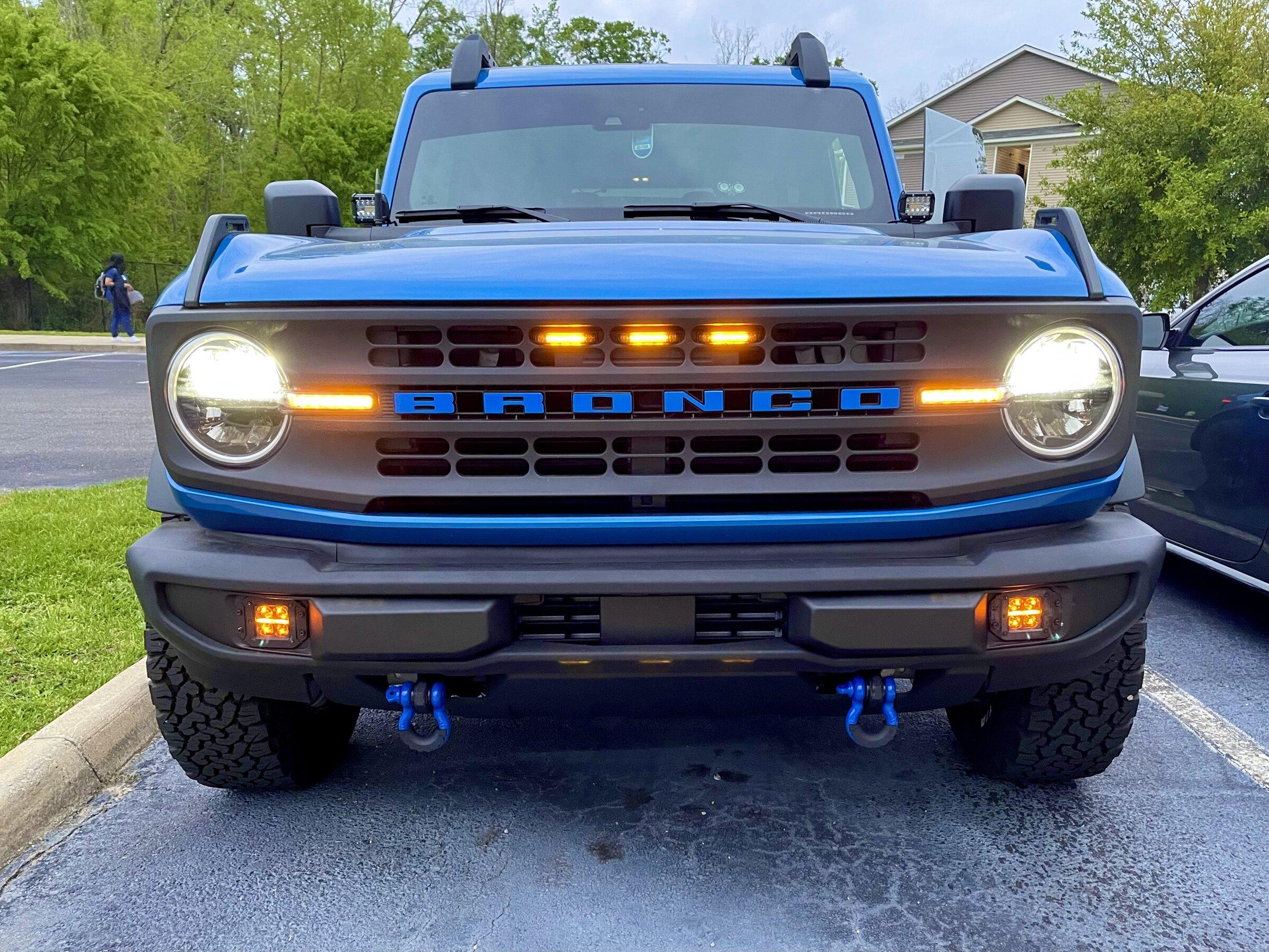 Ford Bronco Added some grill lights Amber