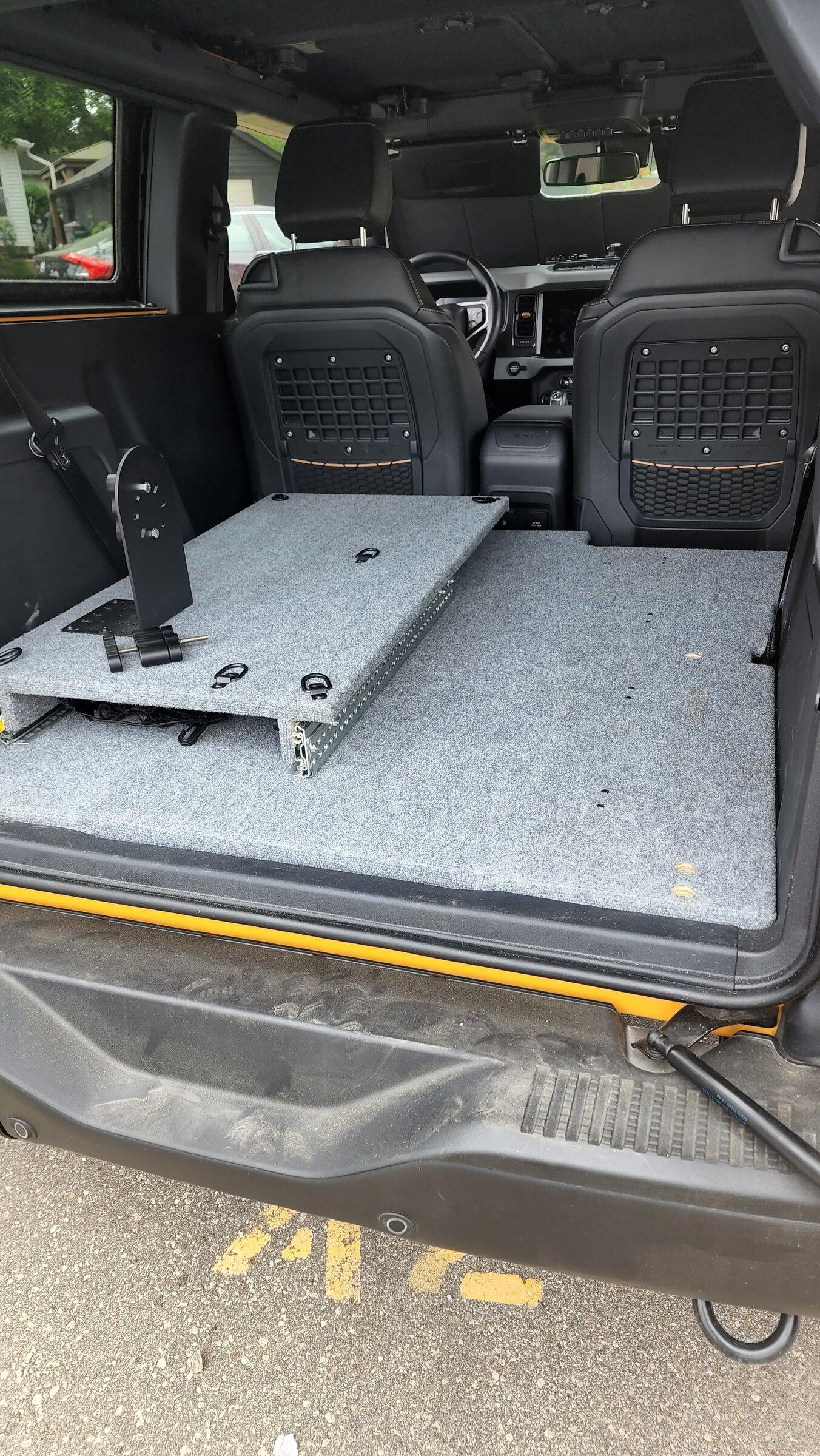 Ford Bronco Custom 2-door seat delete load floor and slider 20220605_125317