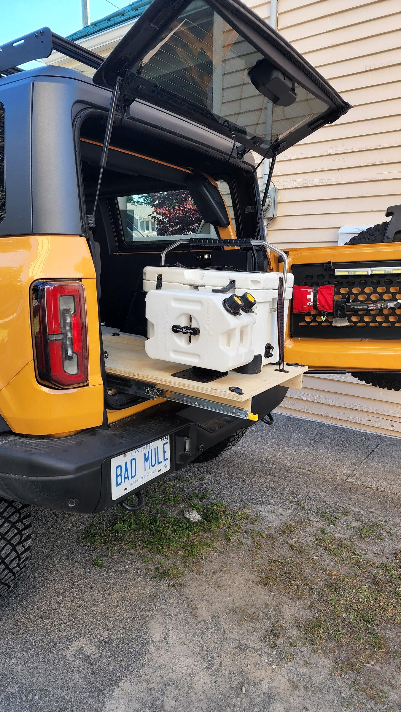 Ford Bronco Custom 2-door seat delete load floor and slider 20220604_182748