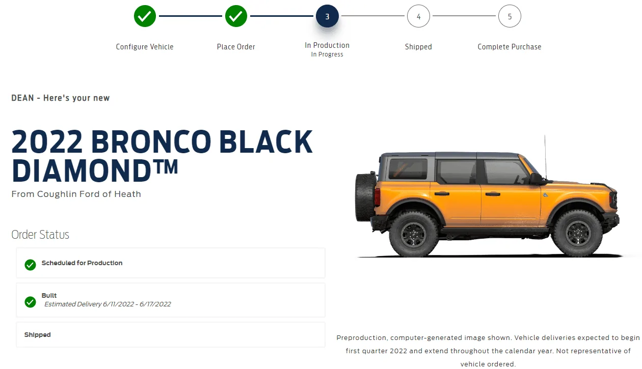 Ford Bronco 5/23 Build Week built