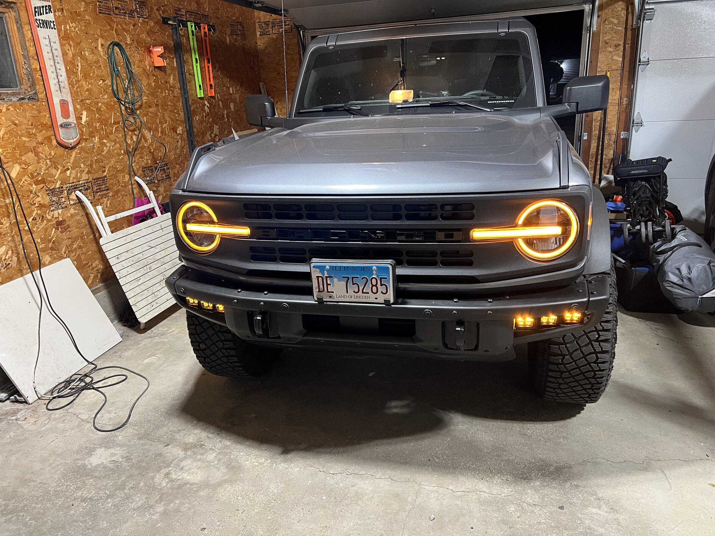 Ford Bronco Pre-production Bronco Raptor "Warthog" headlights installed on my base Bronco! 4AD18533-F70C-4B72-8D03-211E7C540C01