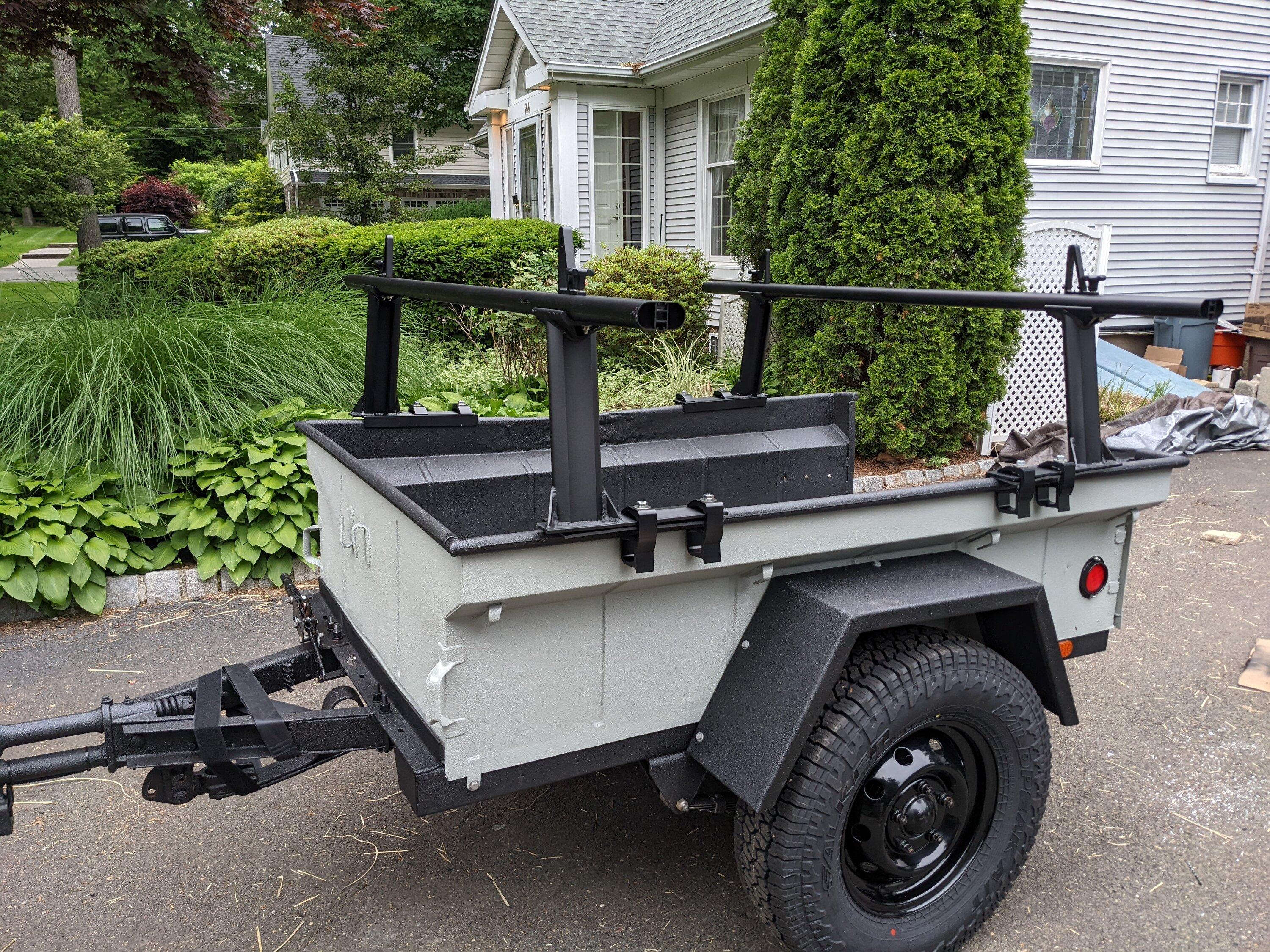 Ford Bronco My Bronco and matching Cactus Gray M416 overlanding trailer custom build PXL_20220611_185436061