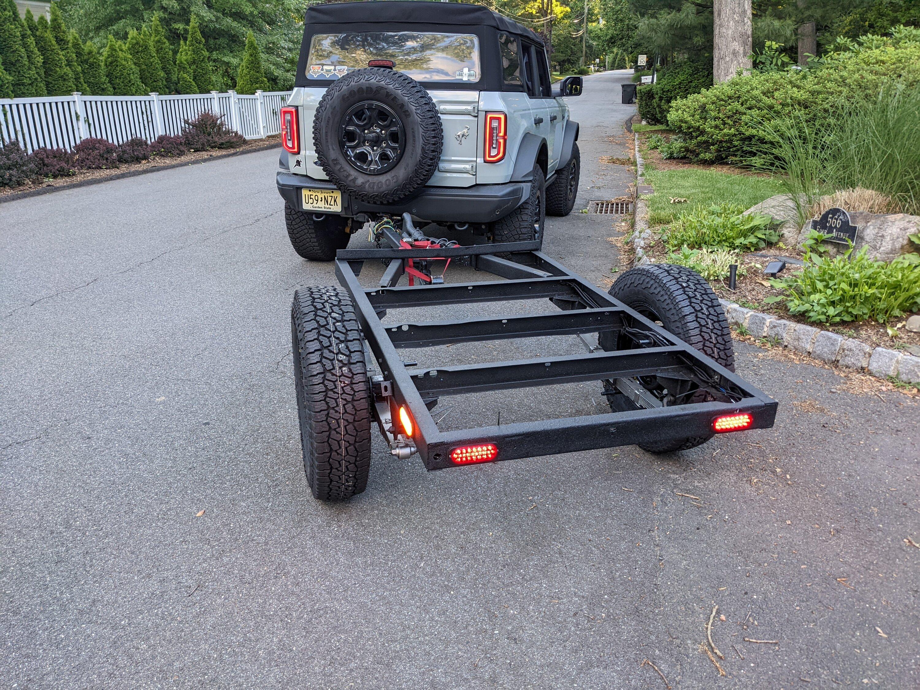 Ford Bronco My Bronco and matching Cactus Gray M416 overlanding trailer custom build PXL_20220609_231027101
