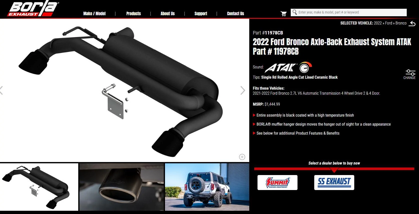 Ford Bronco Bronco 2.7L Borla ATAK Axle-Back Exhaust System (Video Sound Clip) dll1rrM