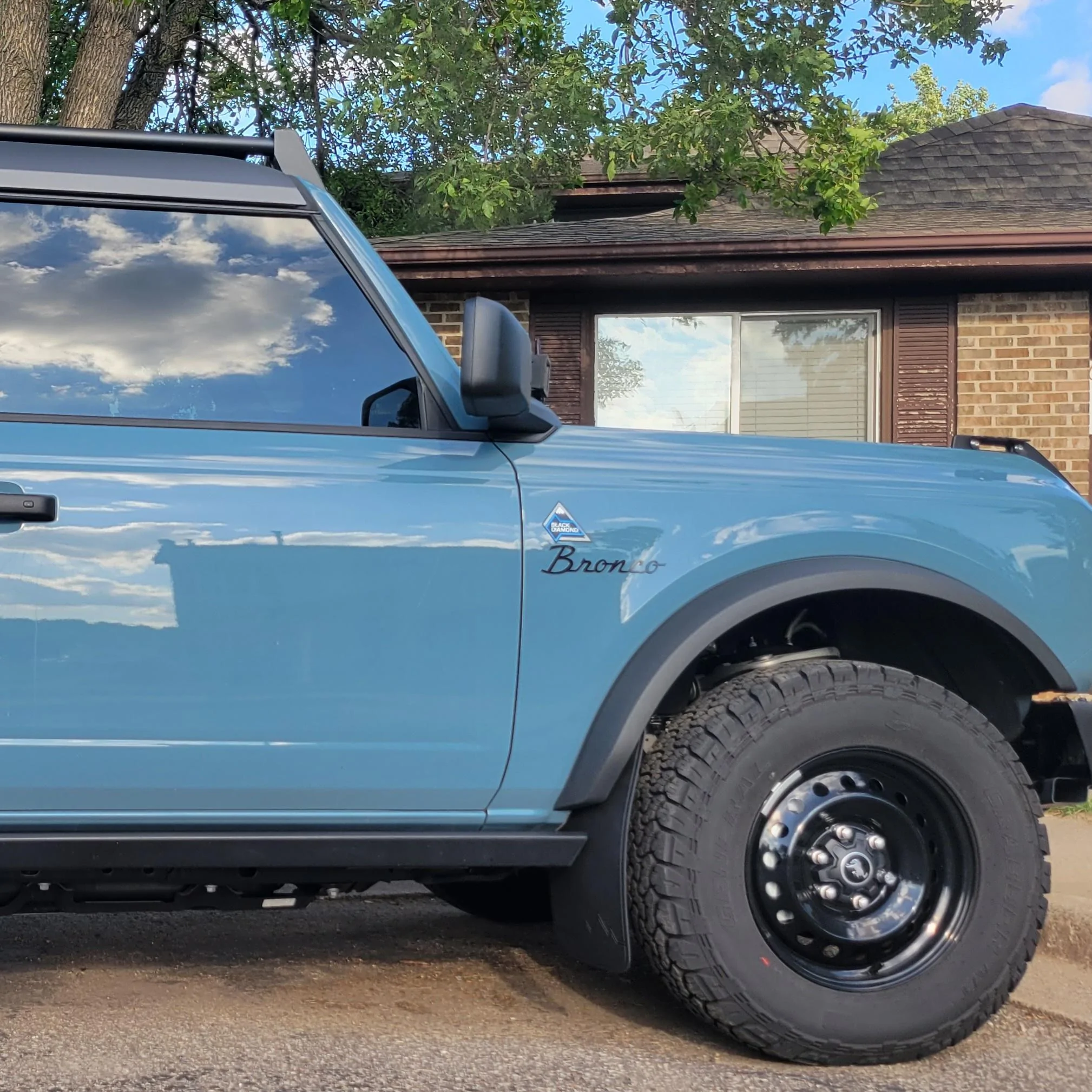Ford Bronco Mudflaps install hack (without removing crash bar) 20220616_184222