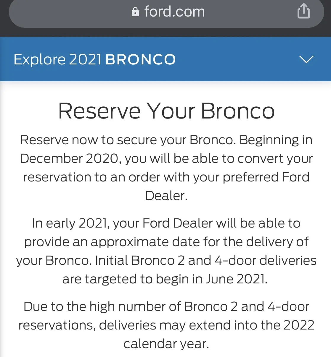 Ford Bronco Delivery Reality E26F99AF-B89C-42A2-957A-BA306EE53C80
