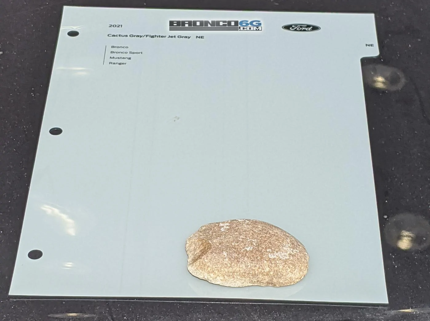 Ford Bronco Official Paint Samples / Swatches For 2021 Ford Bronco Have Arrived. Cactus Gray = Jet Fighter Gray outdoor-cactus-gra-paint-sample-swatch-2021-ford-bronco