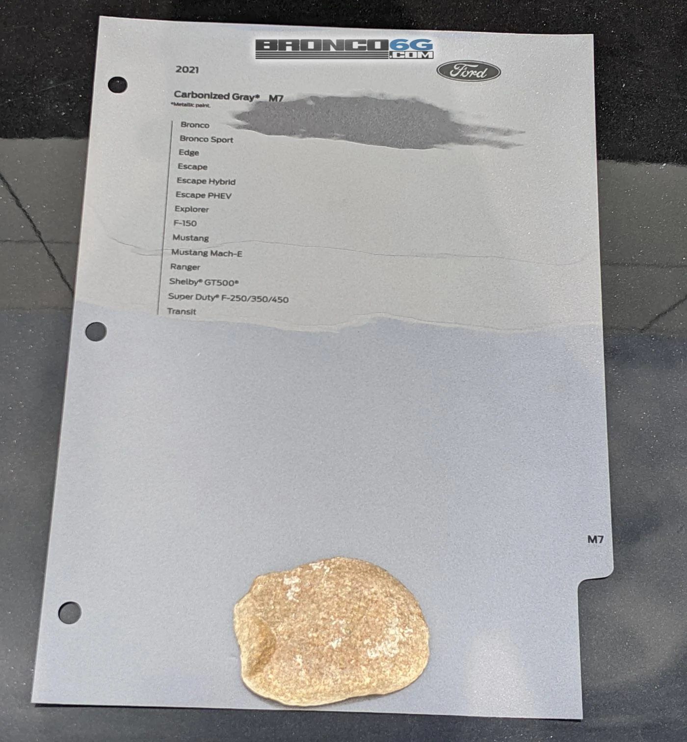 Ford Bronco Official Paint Samples / Swatches For 2021 Ford Bronco Have Arrived. Cactus Gray = Jet Fighter Gray outdoor-carbonized-gray-paint-sample-swatch-2021-ford-bronco