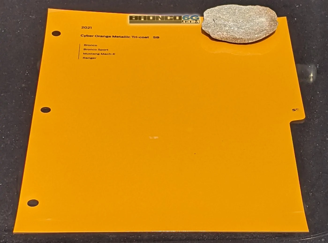 Ford Bronco Official Paint Samples / Swatches For 2021 Ford Bronco Have Arrived. Cactus Gray = Jet Fighter Gray outdoor-cyber-orange-paint-sample-swatch-2021-ford-bronco
