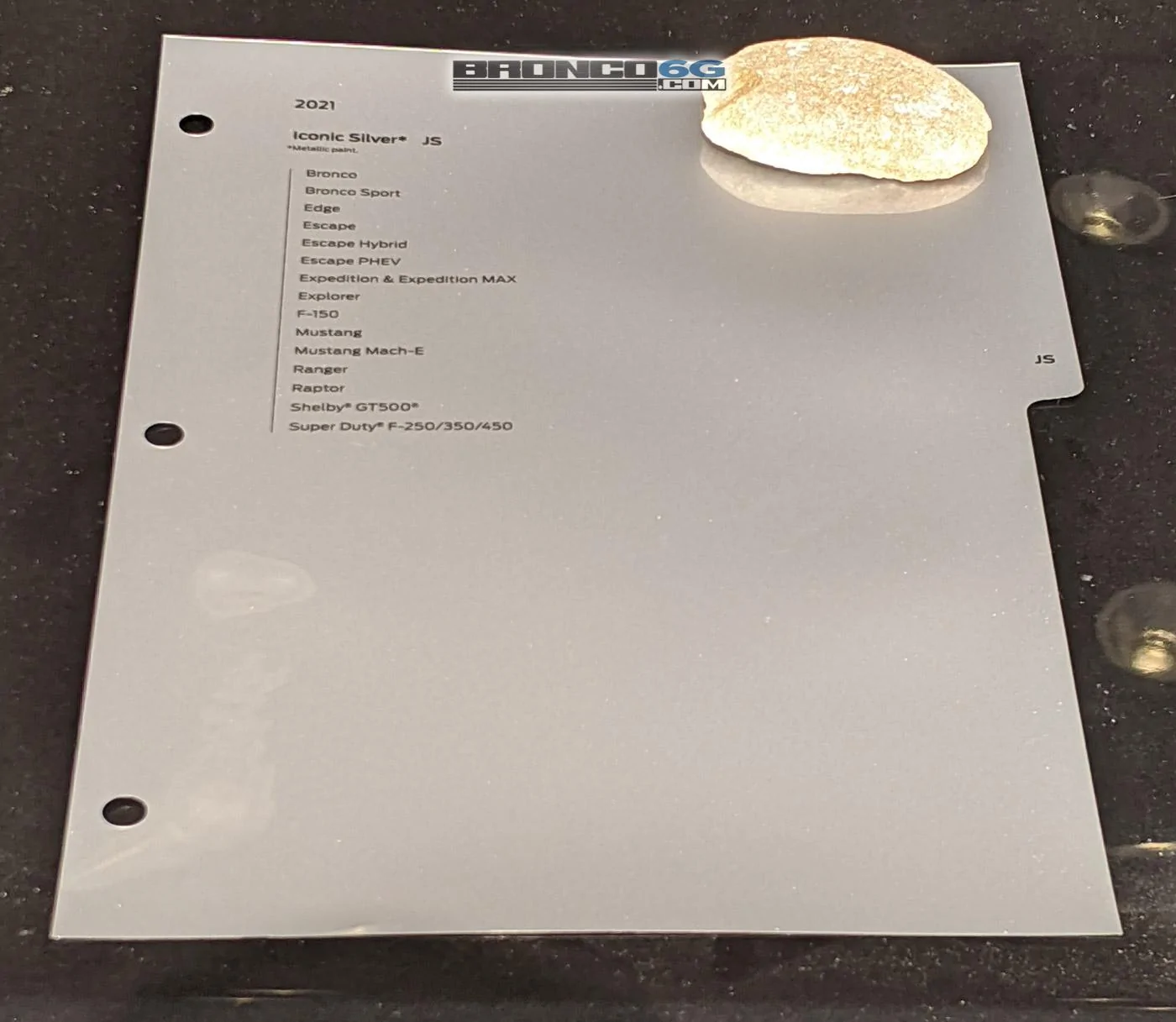 Ford Bronco Official Paint Samples / Swatches For 2021 Ford Bronco Have Arrived. Cactus Gray = Jet Fighter Gray outdoor-iconic-silver-paint-sample-swatch-2021-ford-bronco