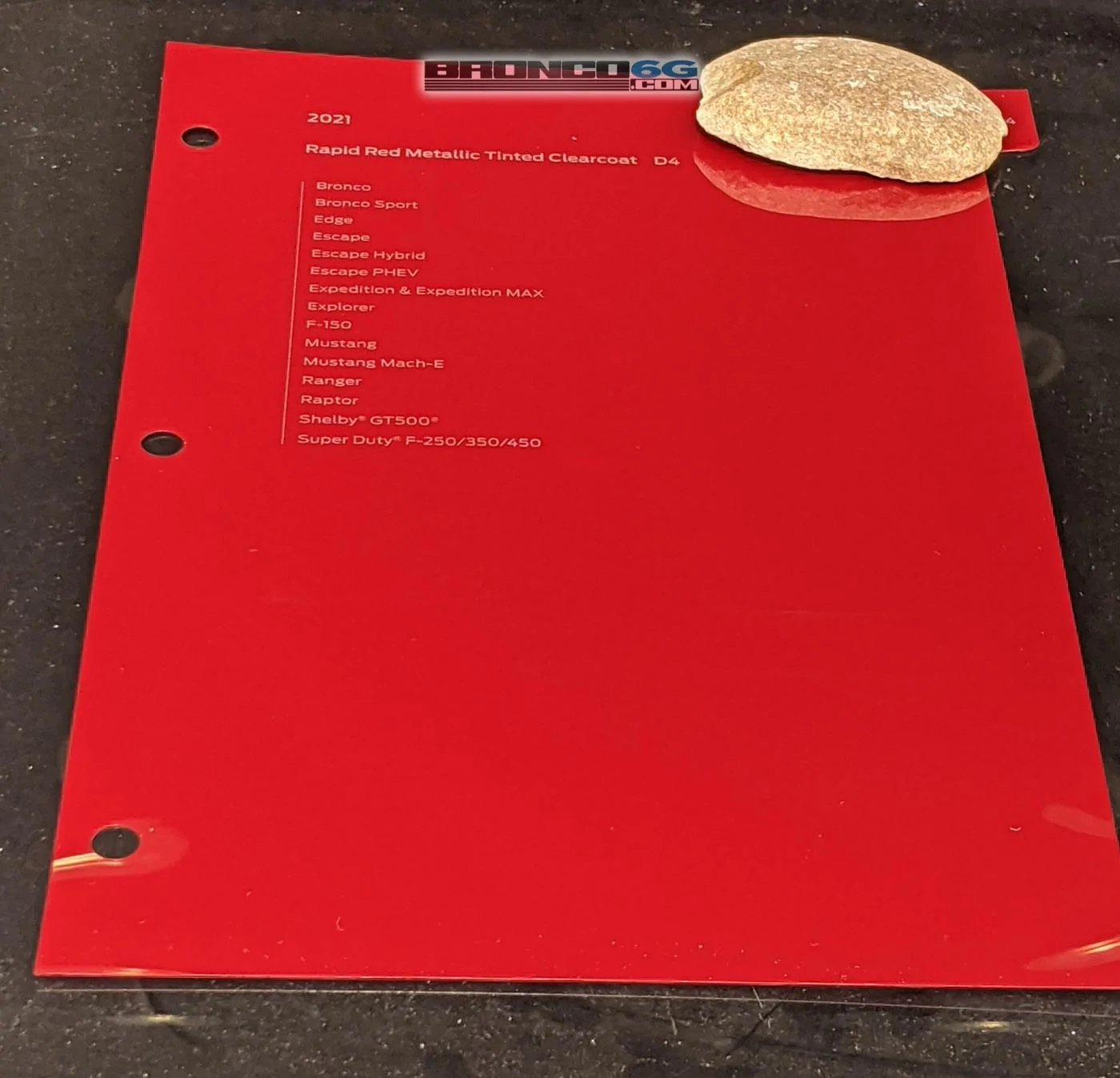 Ford Bronco Official Paint Samples / Swatches For 2021 Ford Bronco Have Arrived. Cactus Gray = Jet Fighter Gray outdoor-rapid-red-paint-sample-swatch-2021-ford-bronco