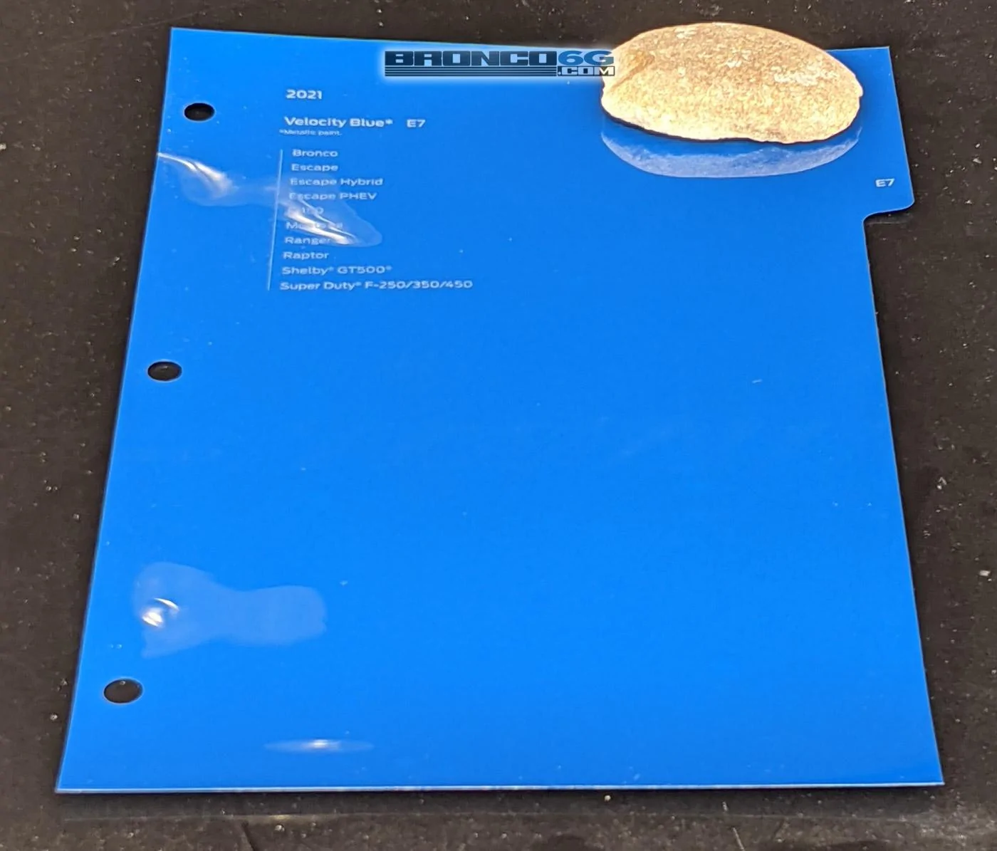 Ford Bronco Official Paint Samples / Swatches For 2021 Ford Bronco Have Arrived. Cactus Gray = Jet Fighter Gray outdoor-velocity-blue-paint-sample-swatch-2021-ford-bronco
