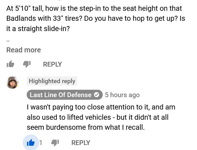 Ford Bronco Seat height? step-in