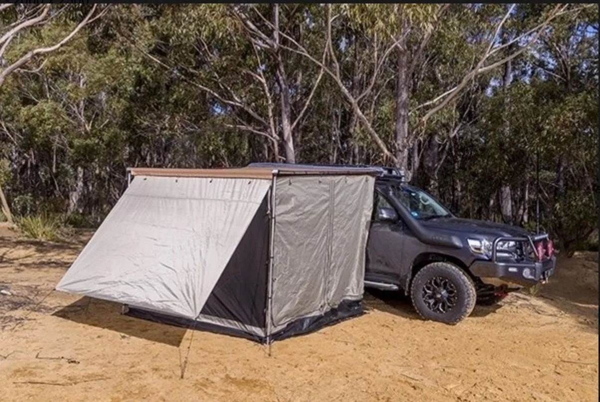 Ford Bronco Sleeping in 2 Door Bronco arb awning roomclosed