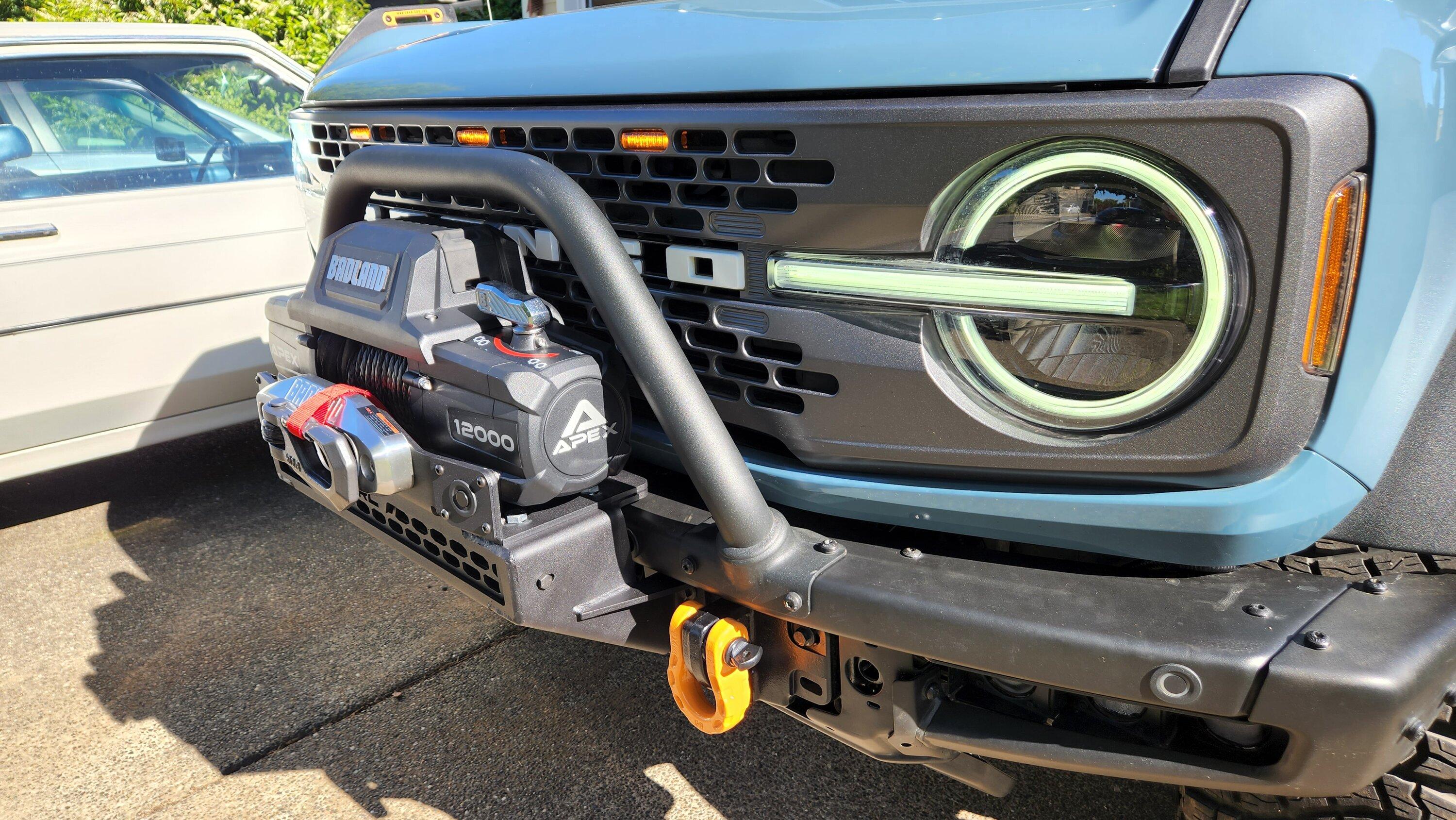 Ford Bronco Rough country winch mount unbox/ INSTALL tips. 20220623_173117