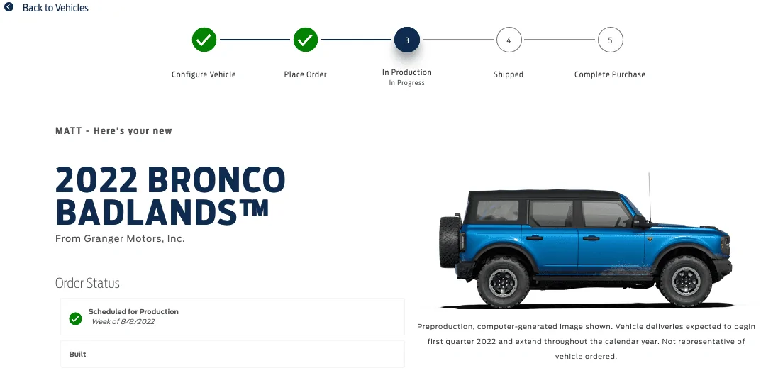 Ford Bronco 8/8/22 Build Week Group. 1656081621320