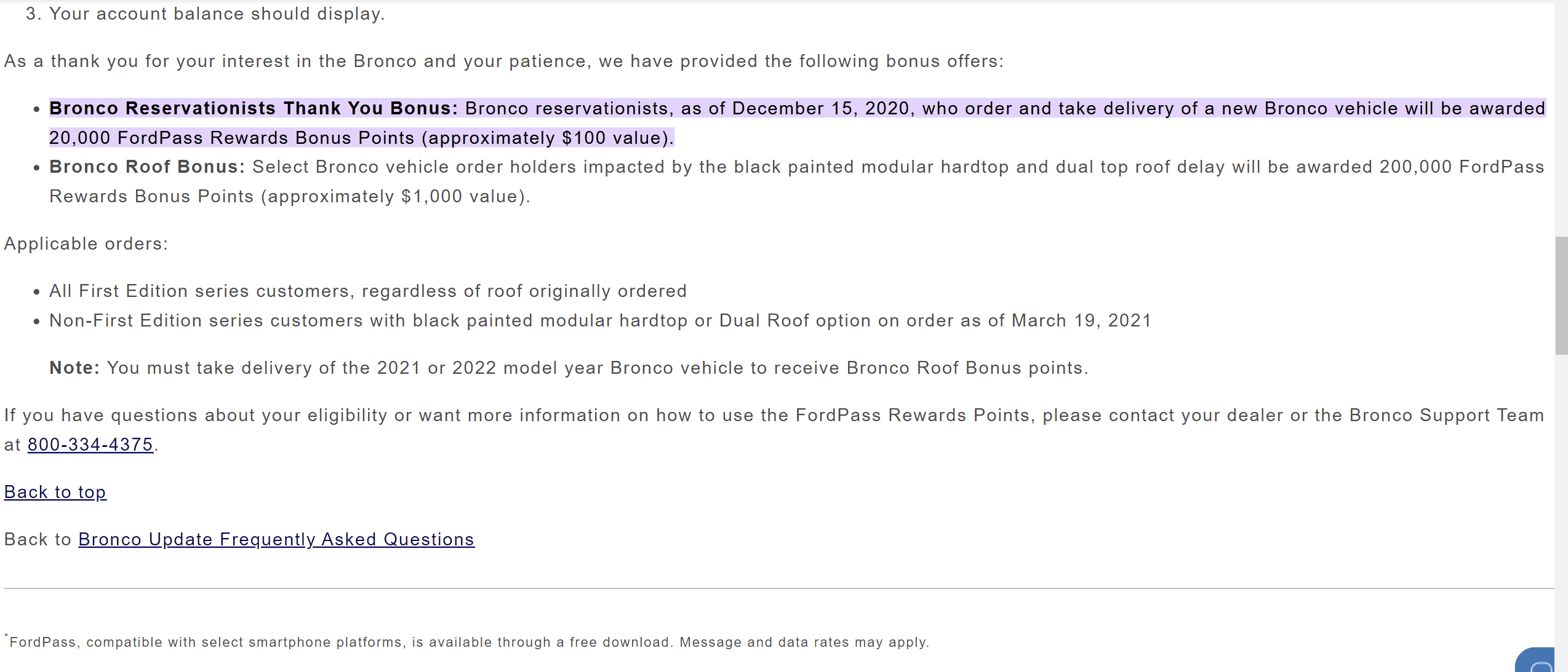 Ford Bronco Ford Reward Points Screenshot (1005)