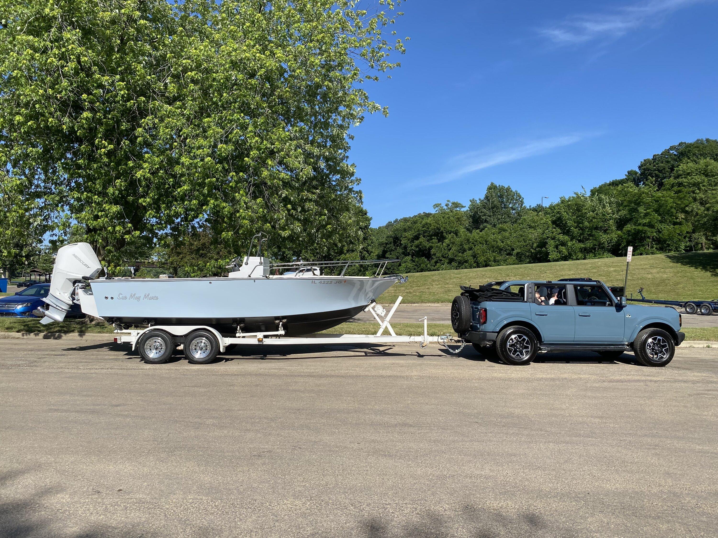 Ford Bronco Bronco 2.3 4cyl OBX towing boat- max weight (tow report) bronco towing boat