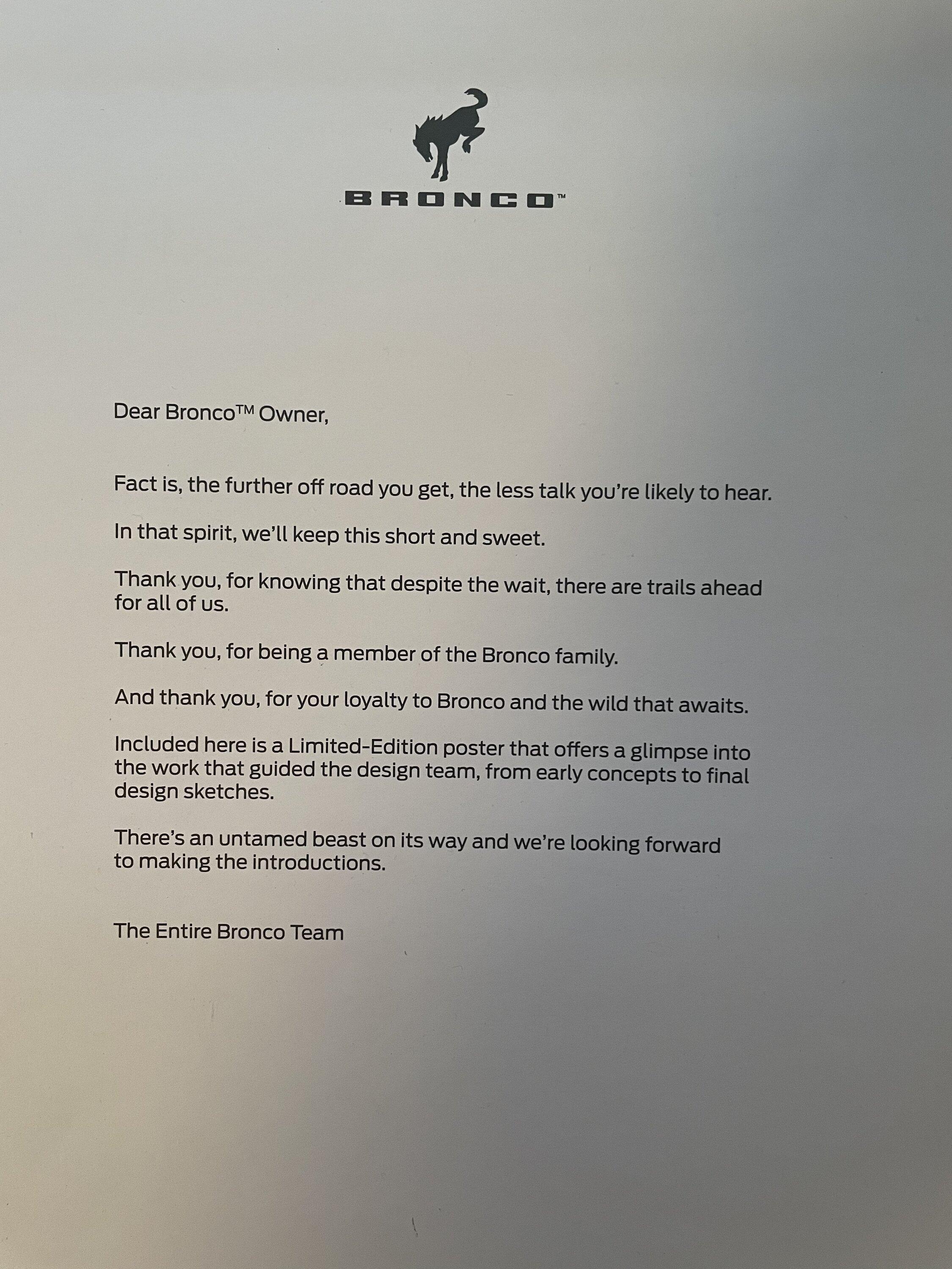 Ford Bronco Bronco Pre-Order Merch $125 plus shipping 85429F54-1099-4550-BED5-86526B6CCE52