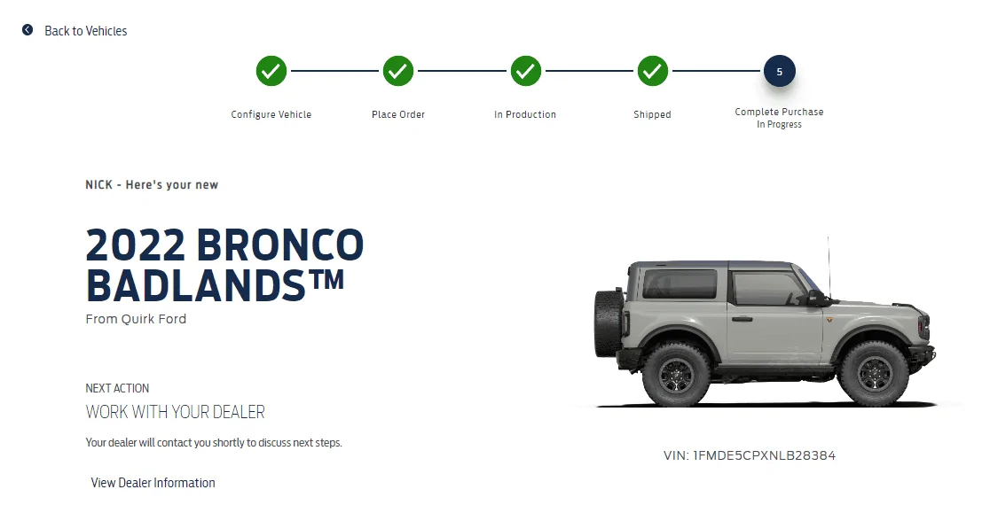 Ford Bronco 06/06/22 Build Week Group 1656357880057