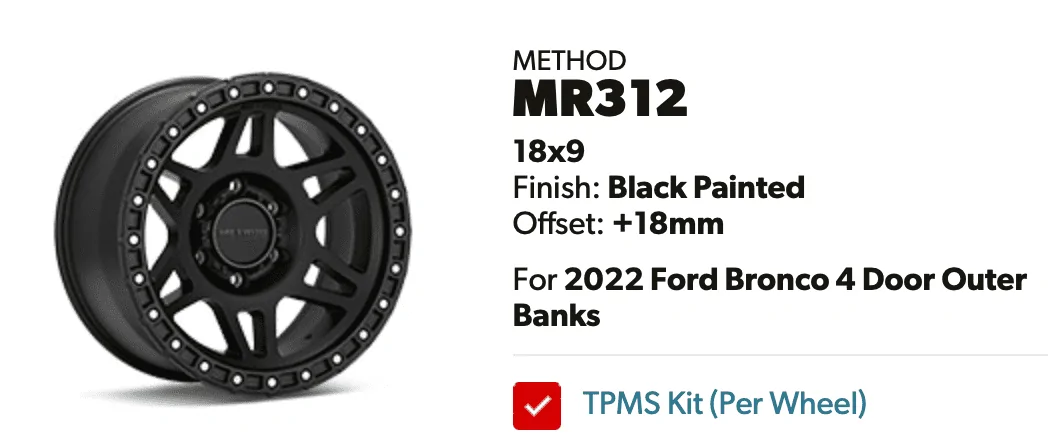 Ford Bronco Proper Wheel Offset with Appearance Package Flares Method 312 Wheels