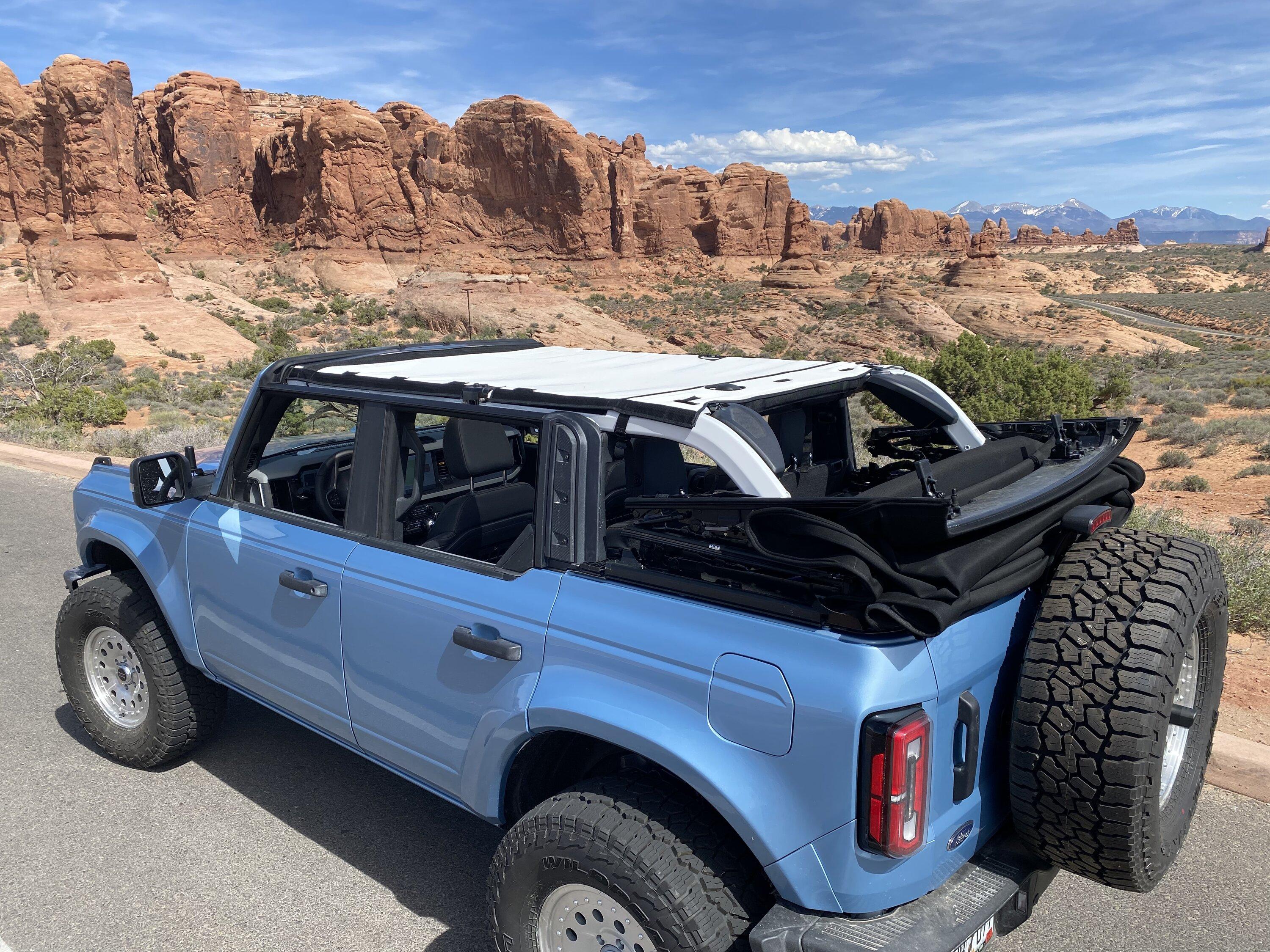 Ford Bronco Early peek @ ROBINS EGG BLUE 2023 Bronco Color, Heritage Edition w/ Squared Flares and Painted MOD Hard Top! 101FDAC6-5C61-45BB-99AC-333468B327AF