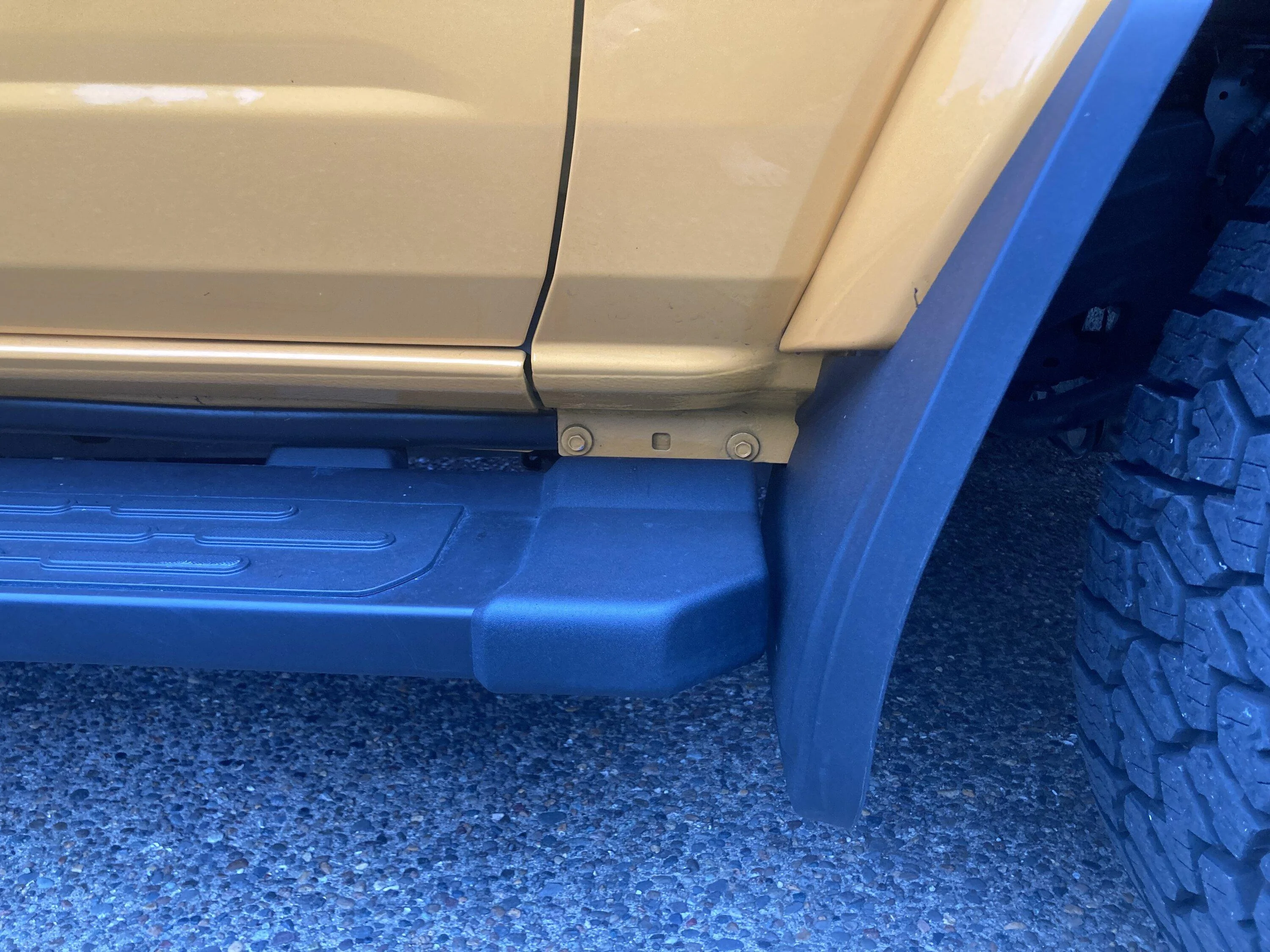Ford Bronco Reverse Running Boards for Mud Flaps IMG-6552