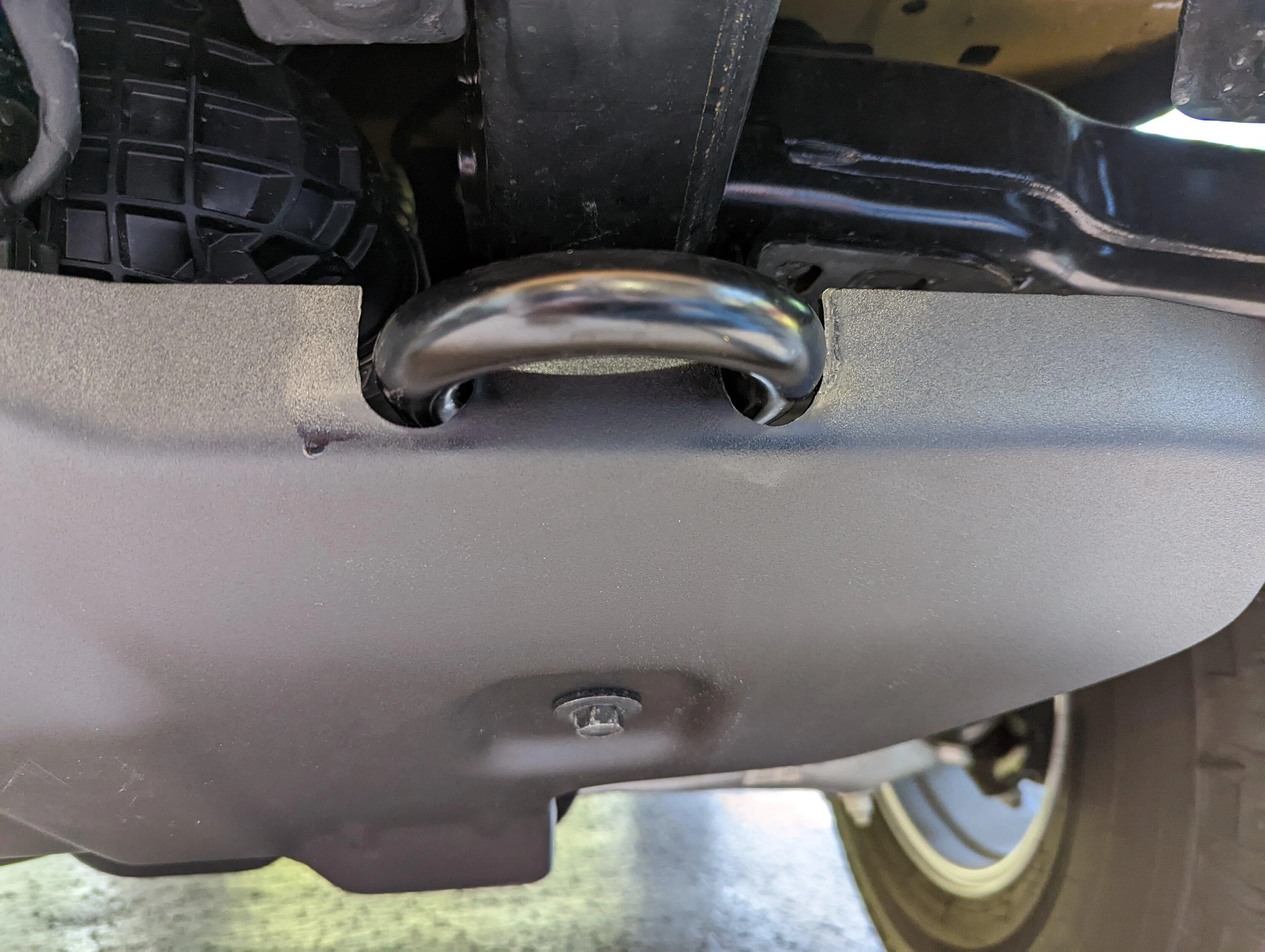 Ford Bronco Adding Metal Skid Plates to Base Plastic Bumper PXL_20220423_153918072