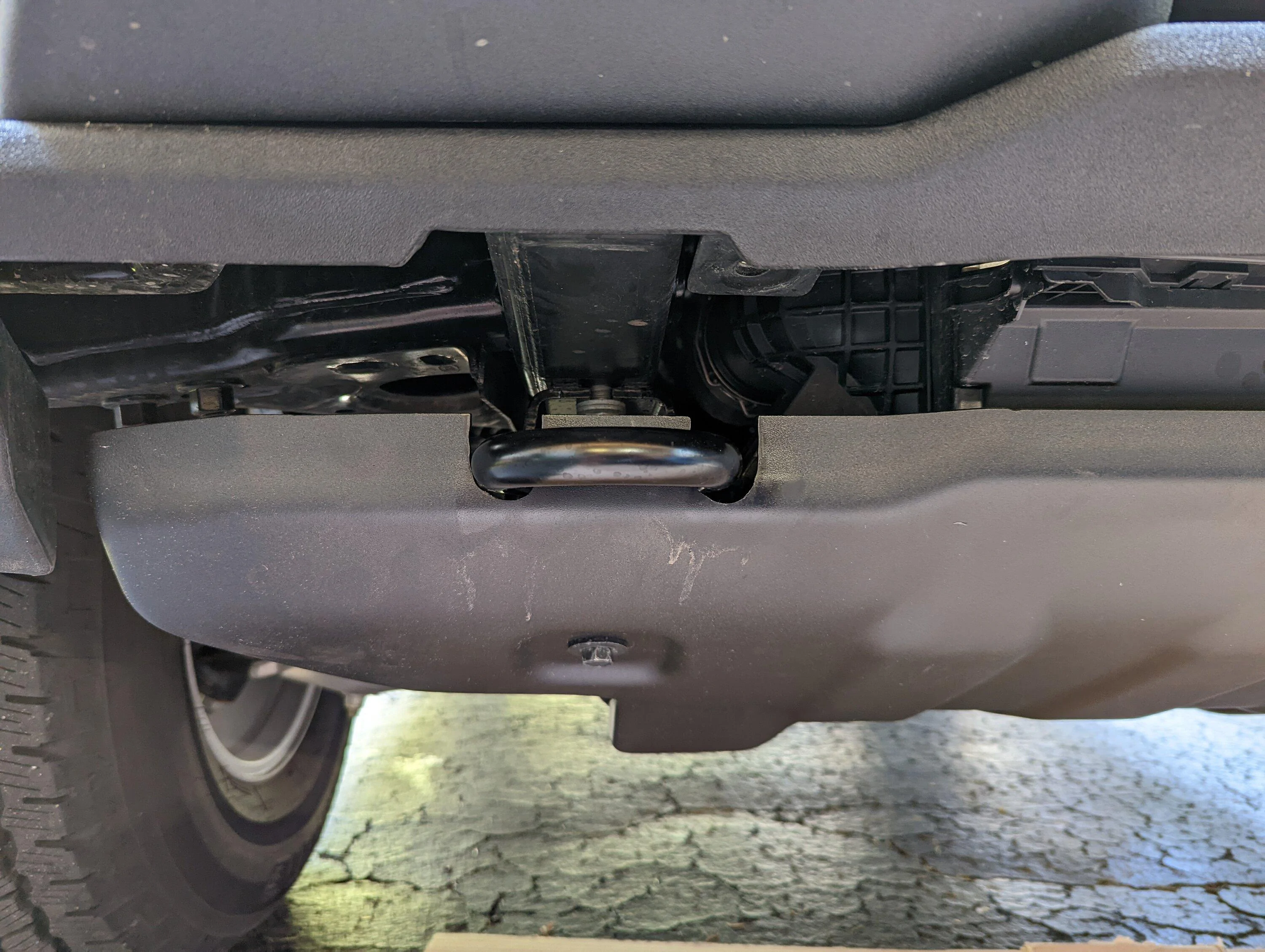 Ford Bronco Adding Metal Skid Plates to Base Plastic Bumper PXL_20220423_153909903