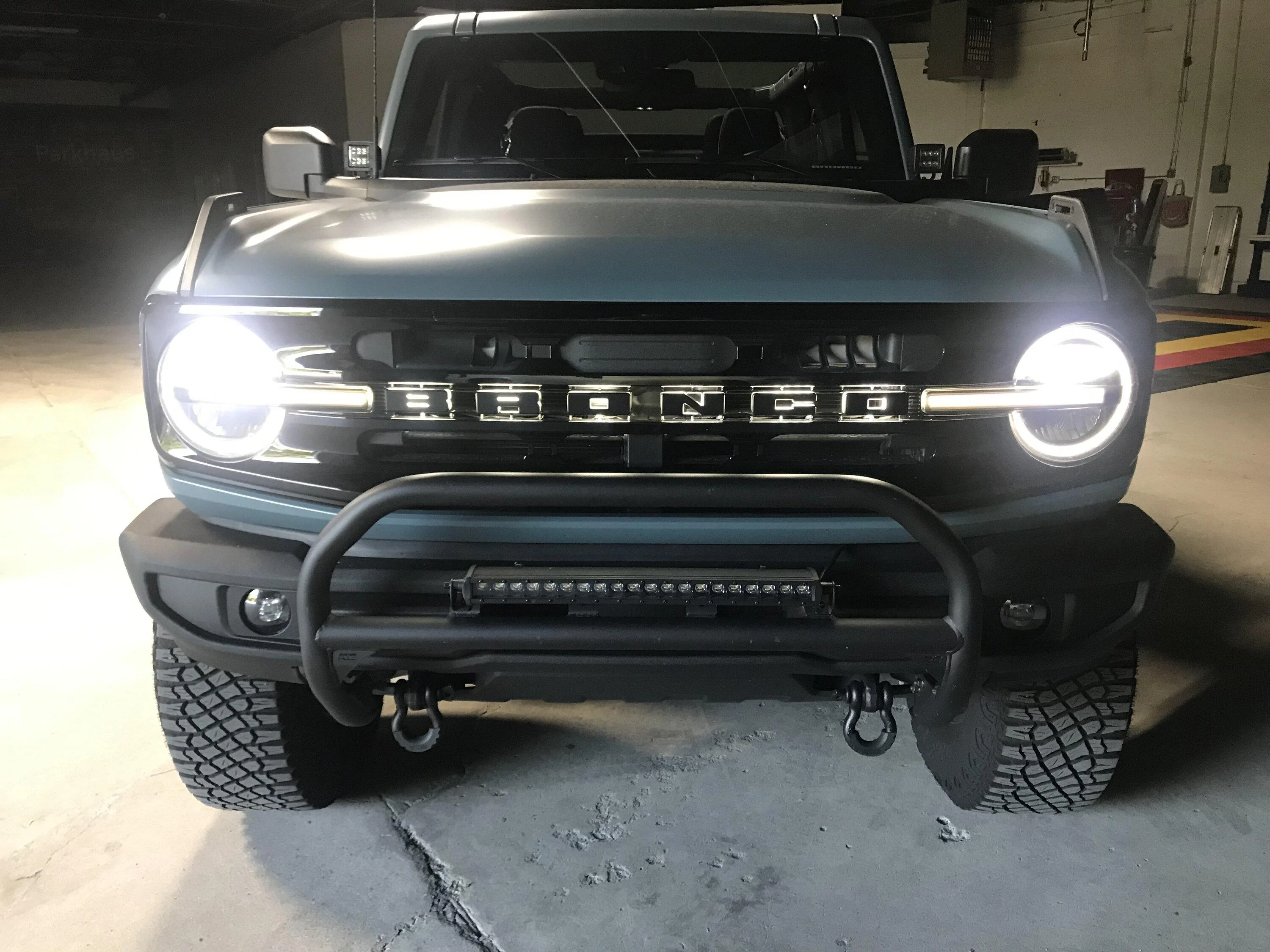 Ford Bronco Matte Black BRONCO illuminated grille letters! 25D76828-484F-4ACD-916E-D156C237B51B