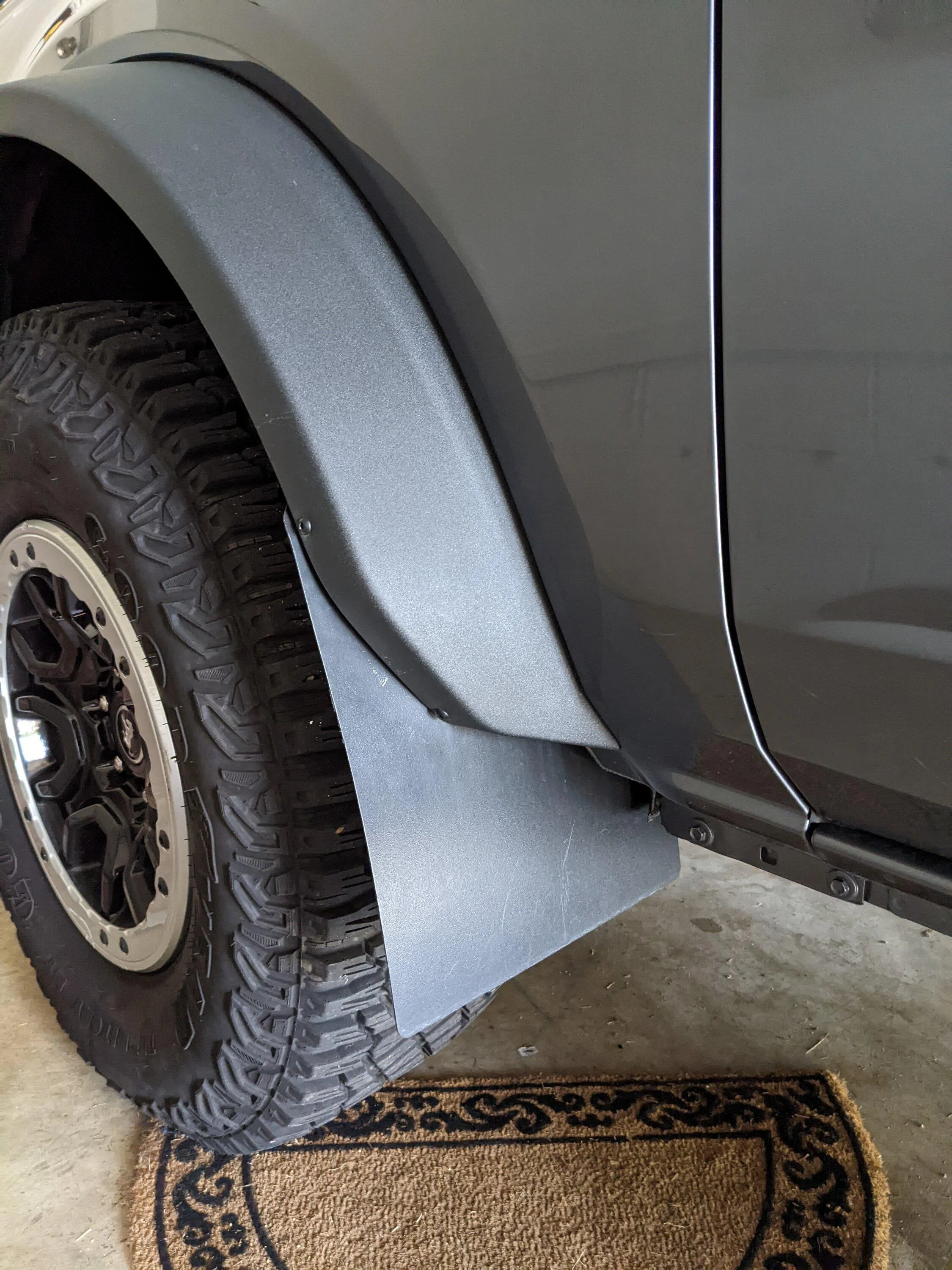 Ford Bronco Lucchese’s cheap DIY small custom-made Front Mud-Flaps HACK for $9 PXL_20220702_231654544