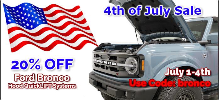 Ford Bronco Redline tuning hood struts installed slide Ford Bronco 21+ copy