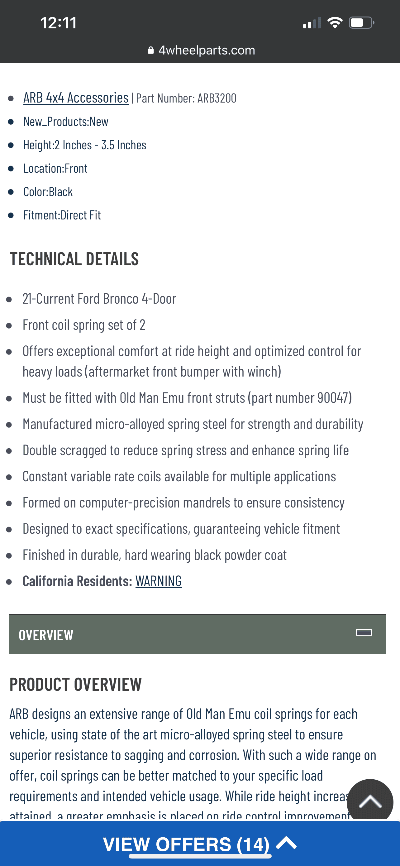 Ford Bronco Heavier rated springs 73FF1302-DDC7-4B05-A945-407CB567F140