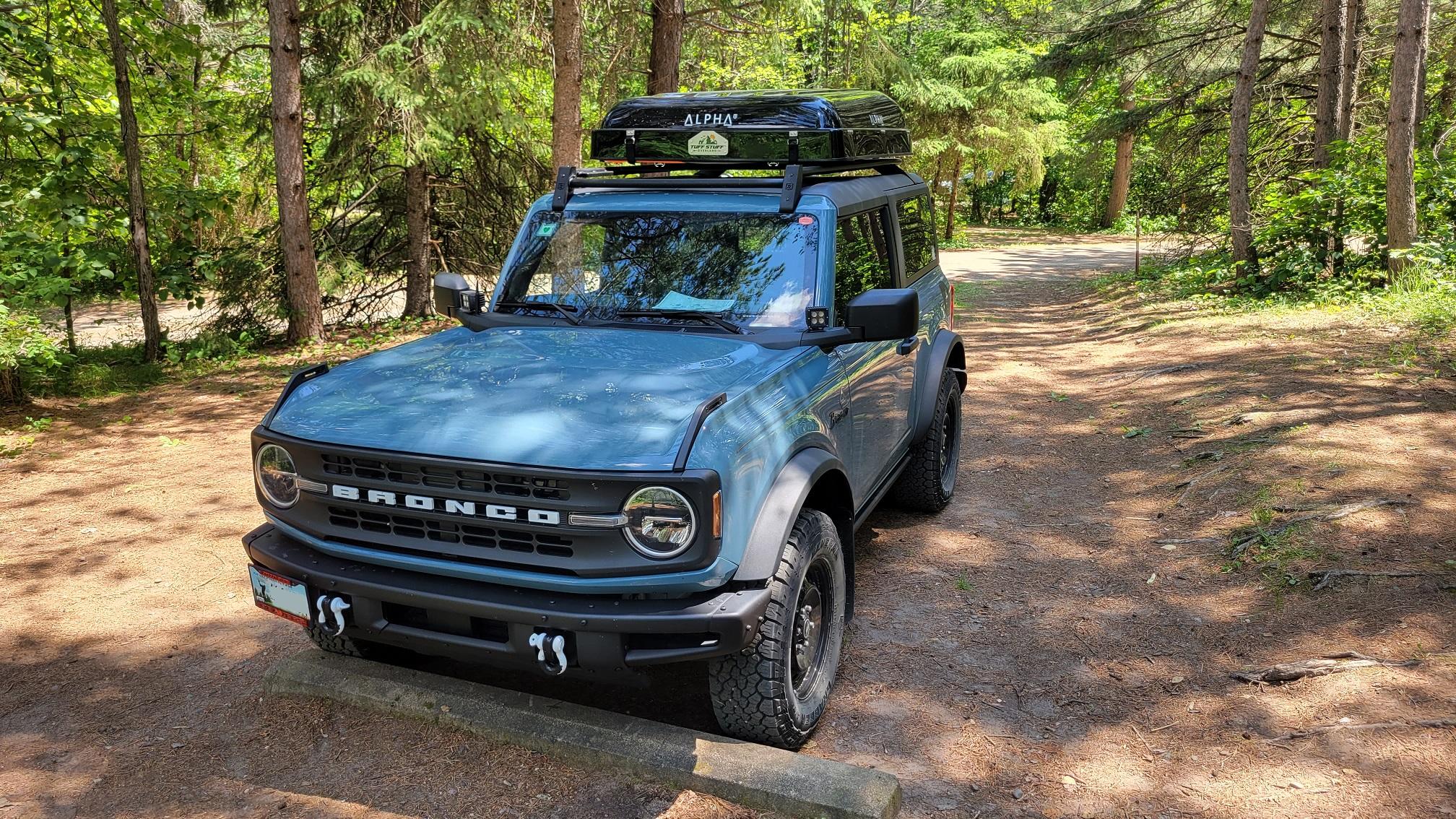 Ford Bronco Heavy Rooftop Tent on 2-Door w/ ZROADZ Rack Worked Great! 20220701_130436