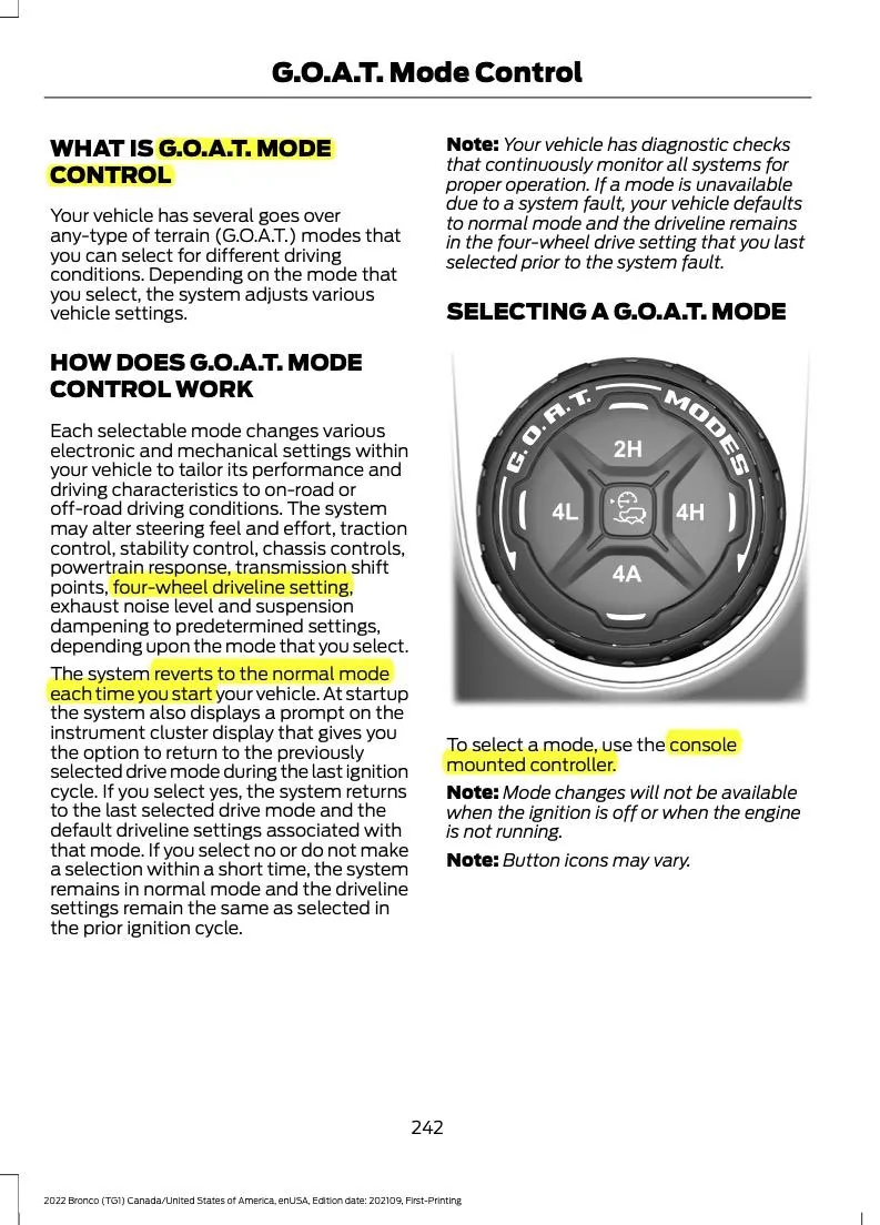 Ford Bronco PSA:  How Much Drivetrain Damage can happen from pushing the wrong Button ? '22 Owners Man 242