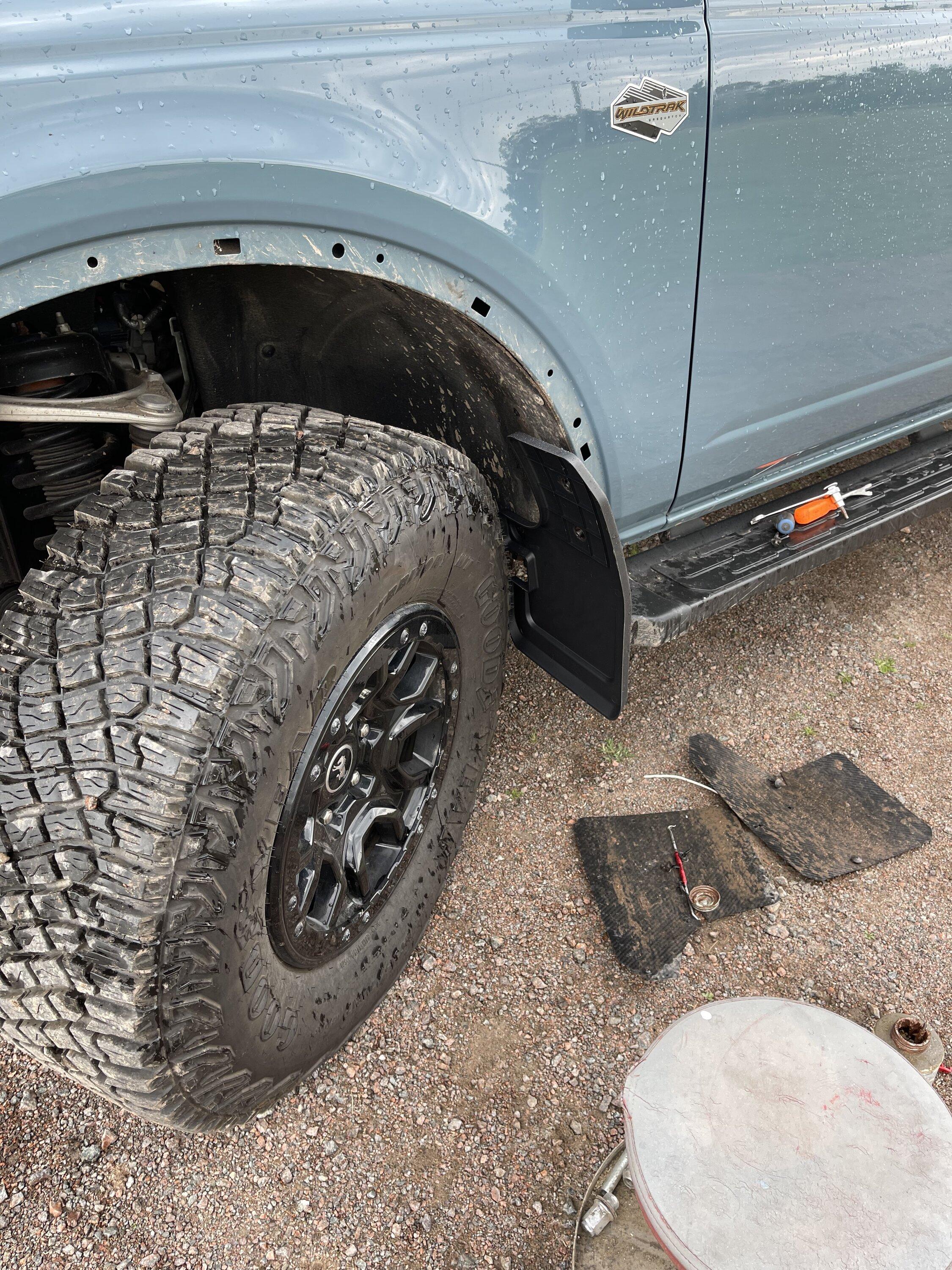 Ford Bronco Mabett front mud flaps installed D46BFE3F-E6A0-4A8F-BC97-4FC0D71E1E26