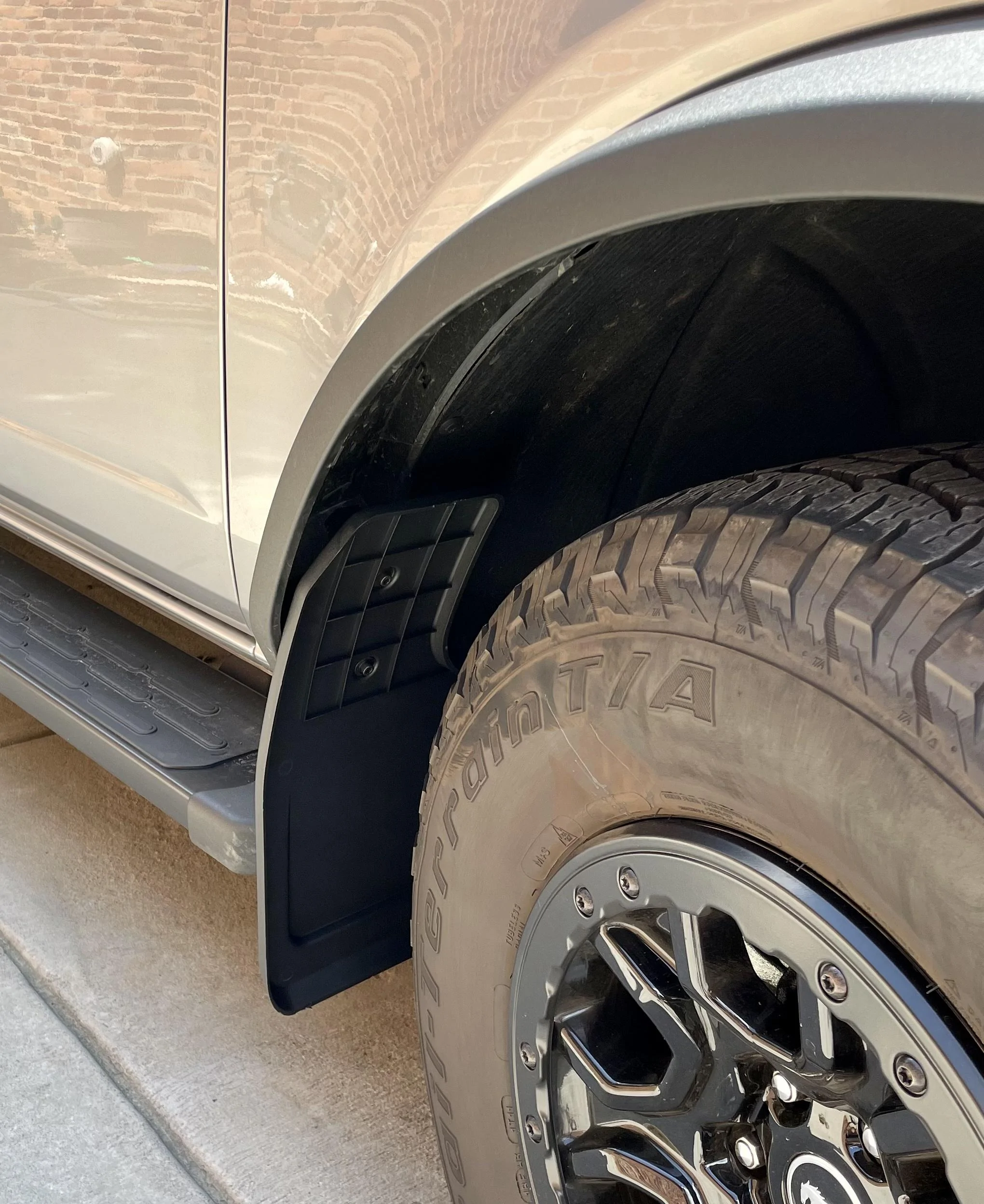Ford Bronco Mabett front mud flaps installed 7EF12450-498F-4228-88AC-AD14A564E68D