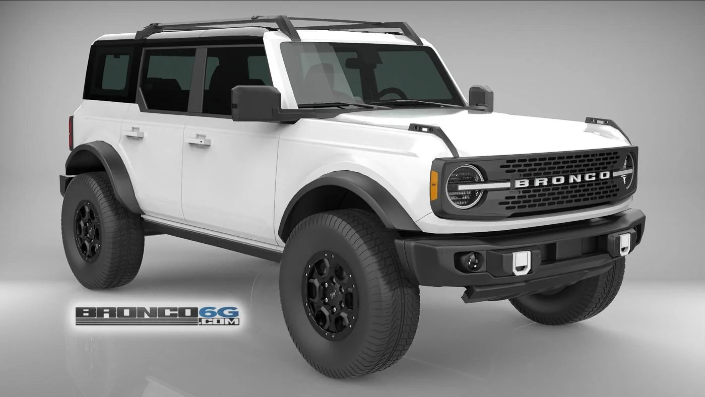 Ford Bronco 4 Door Bronco Colors 3D Model Visualized Oxford White 4 Door 2021 Bronco 3D Model Front