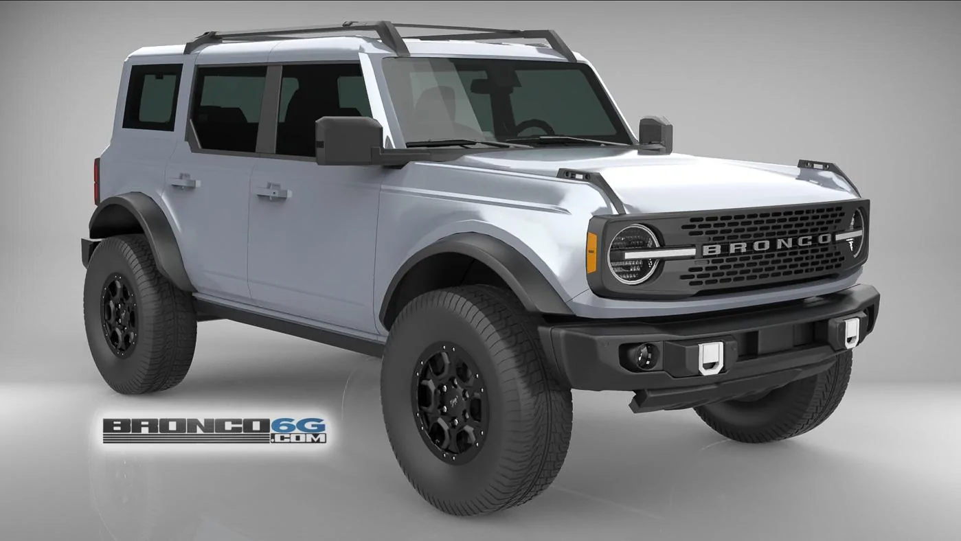 Ford Bronco 4 Door Bronco Colors 3D Model Visualized Iconic Silver 4 Door 2021 Bronco Painted Top 3D Model Front